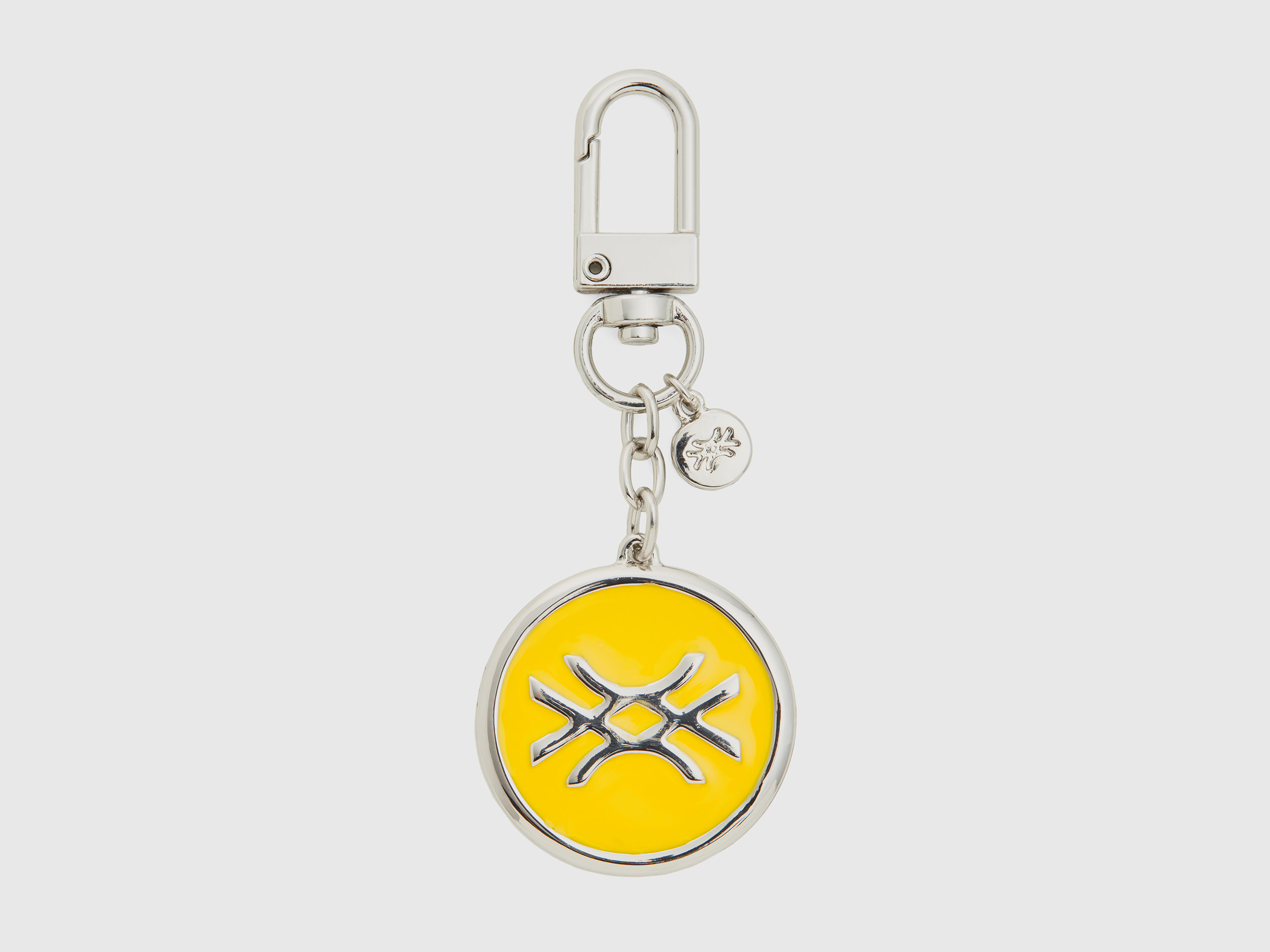 Benetton, Silver Keychain With Yellow Pendant, size OS, Yellow, Women