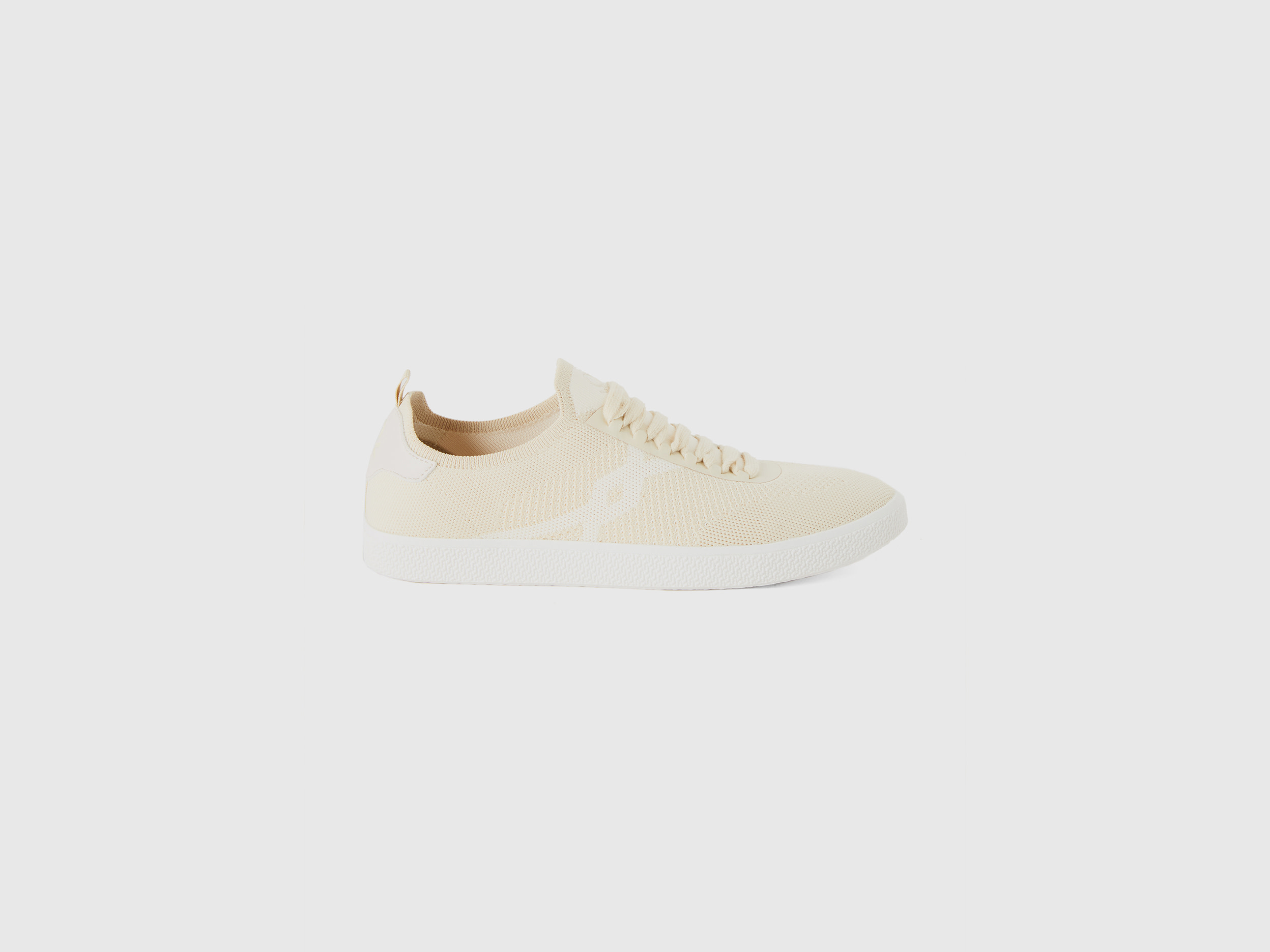 Benetton, Sneaker Leggere Bianco Panna E Beige, Bianco Panna, Donna