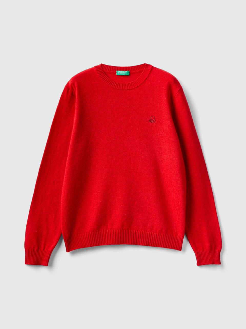 Benetton, Sweater In Cashmere And Wool Blend, Red, Kids
