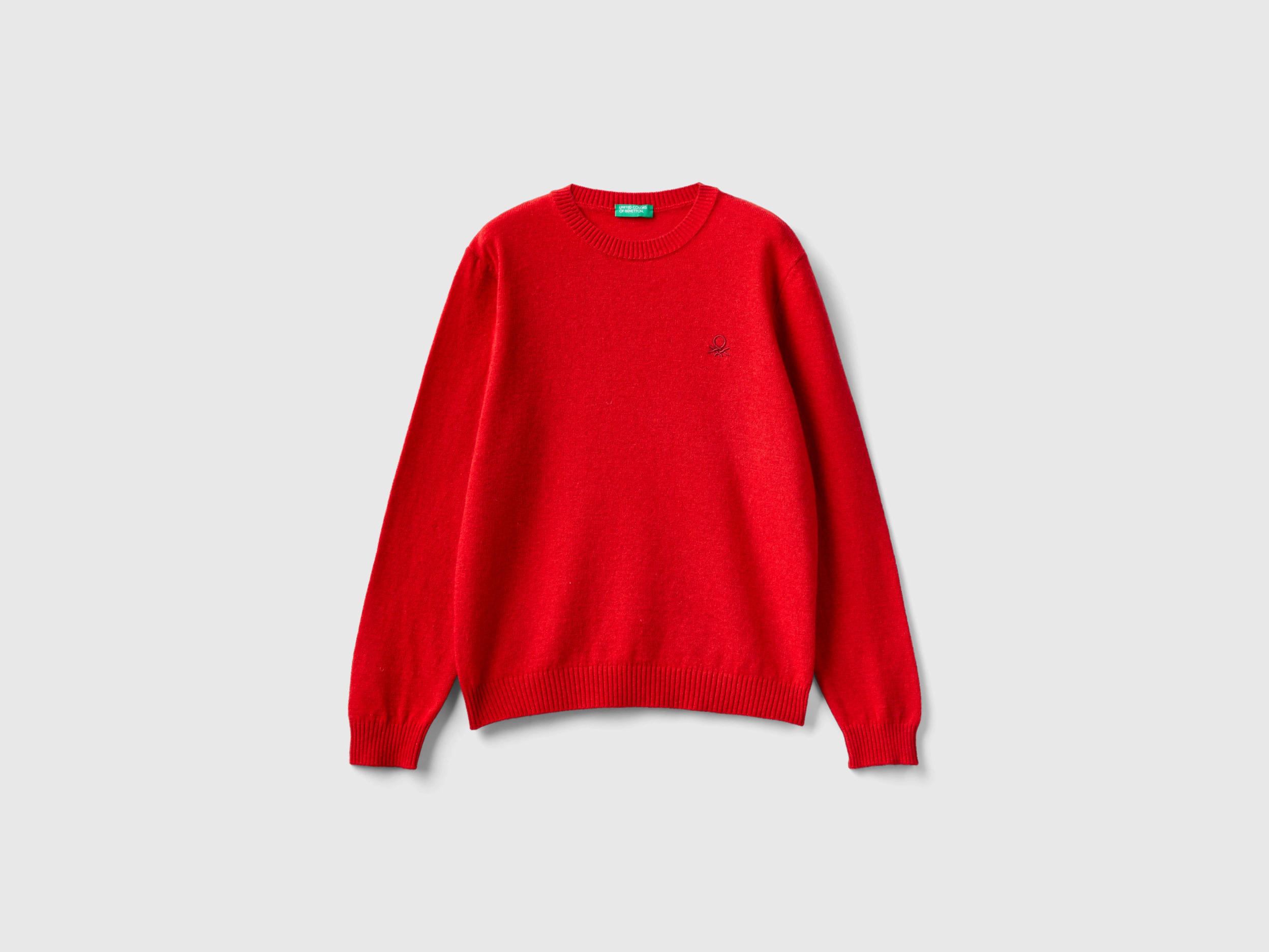Benetton, Sweater In Cashmere And Wool Blend, size L, Red, Kids