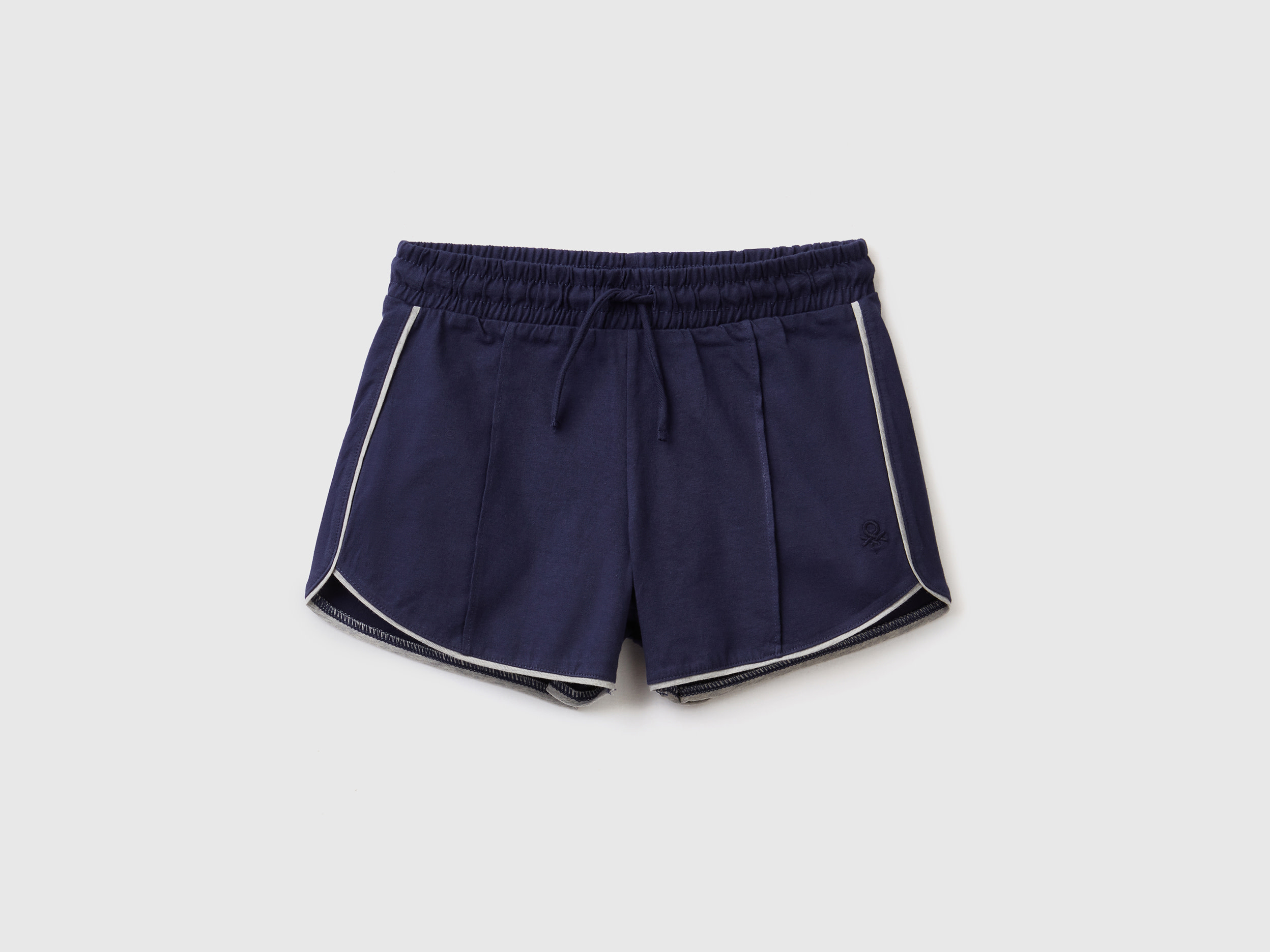 Benetton, 100% Cotton Shorts With Drawstring, size 3XL, Dark Blue, Kids