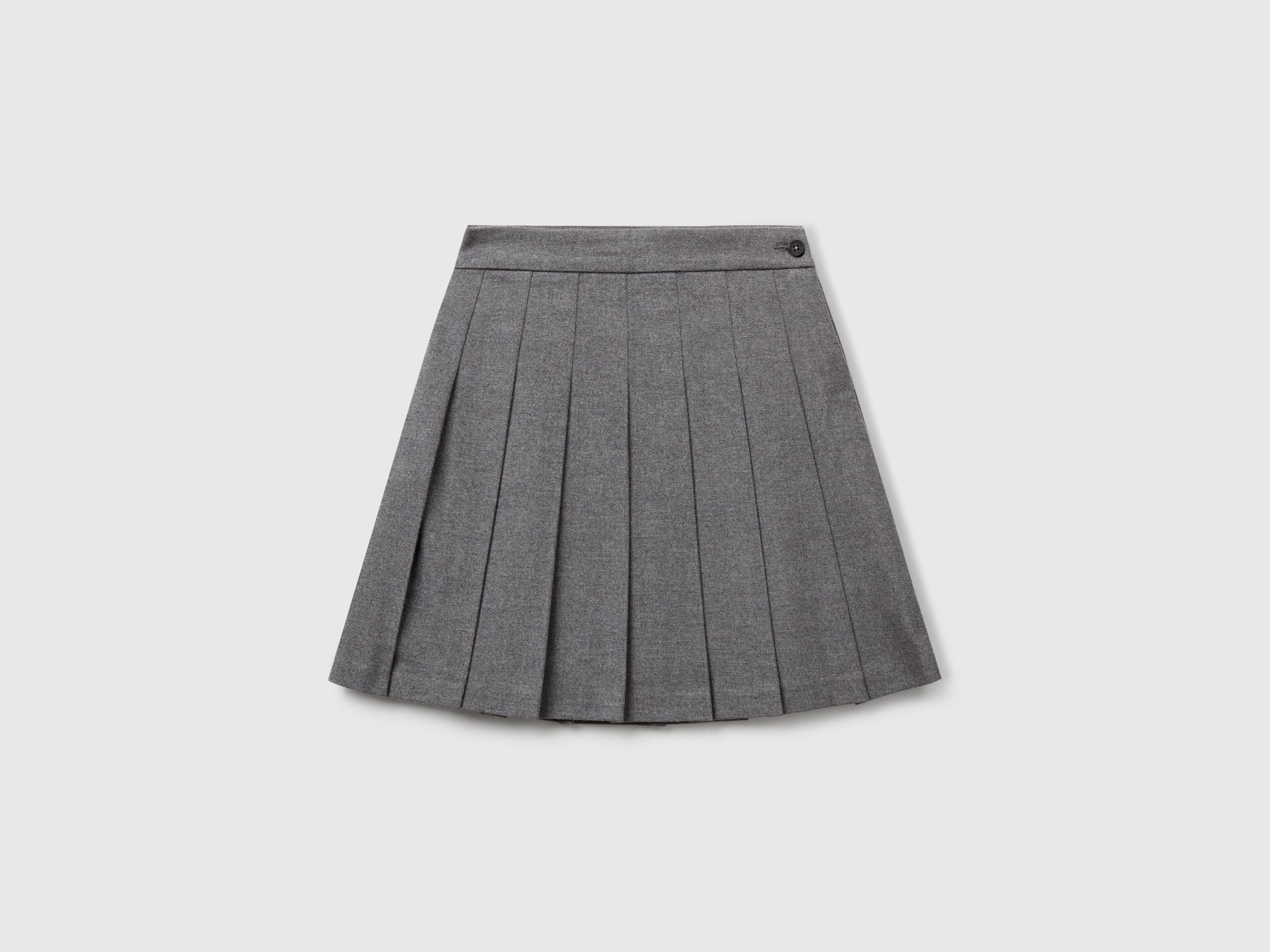 Benetton, Pleated Skirt In Flannel, size 2XL, Gray, Kids