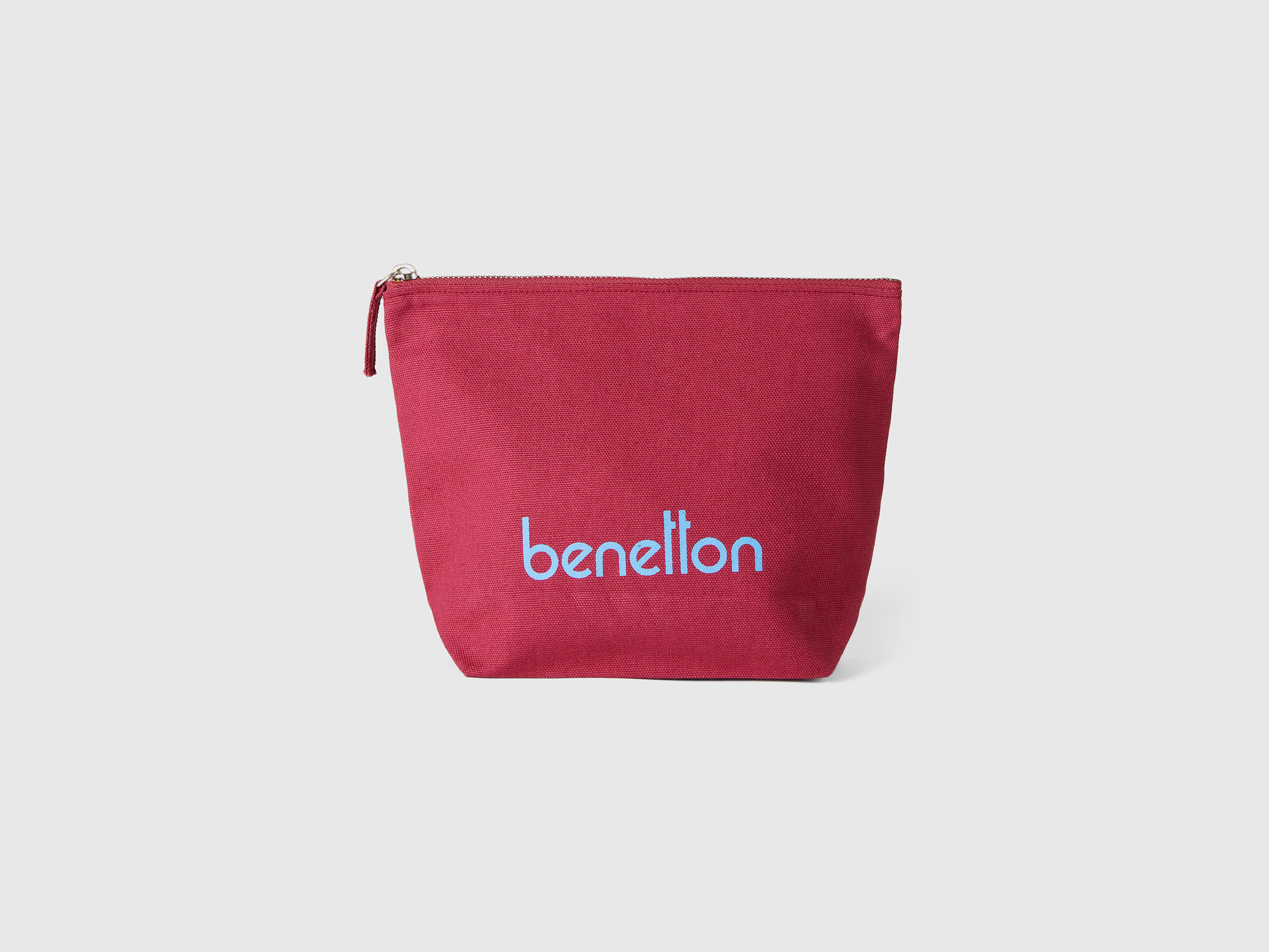 Benetton, Burgundy Clutch In Pure Cotton, Bordeaux, Donna