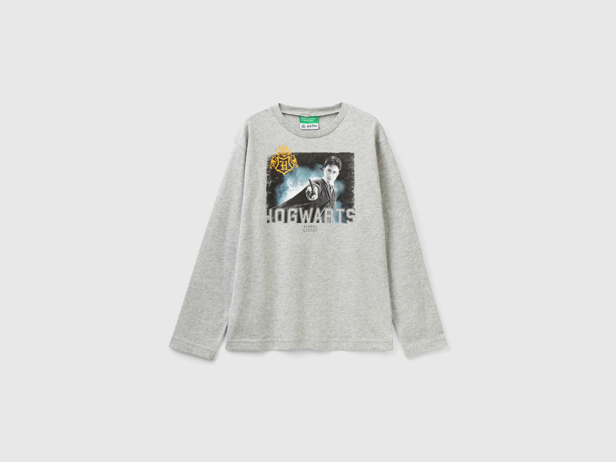 Benetton, Long Sleeve Harry Potter T-shirt, size 3XL, Light Gray, Kids