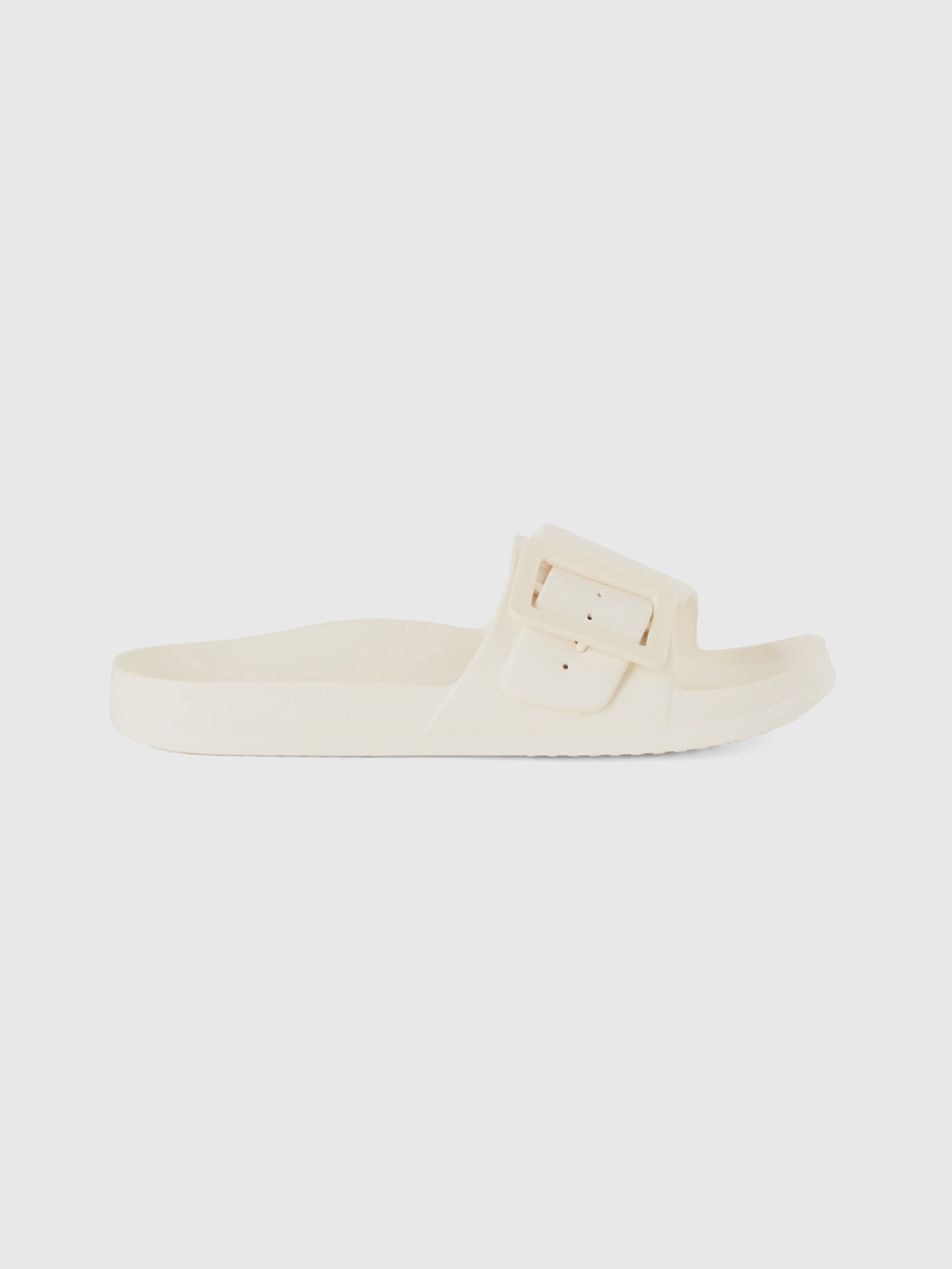 Benetton, Sandals With Band And Buckle,5-7, Creamy White