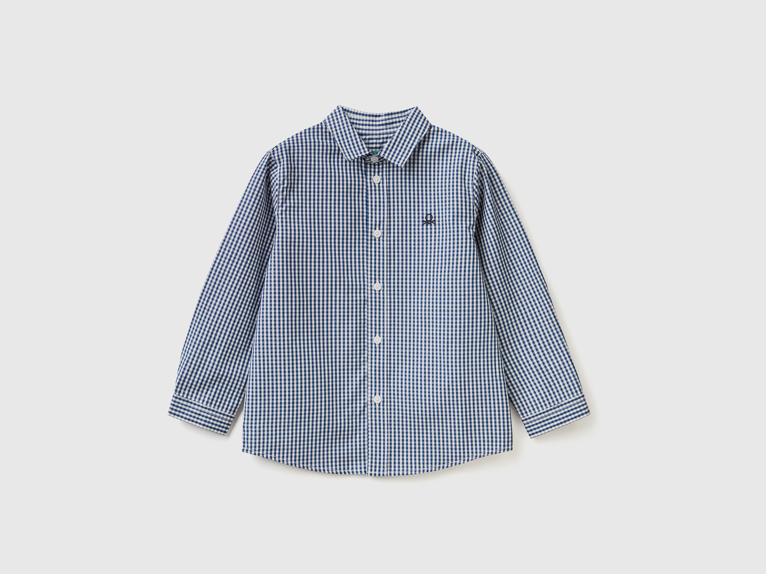 Benetton, Shirt In Pure Cotton, size 3-4, Blue, Kids