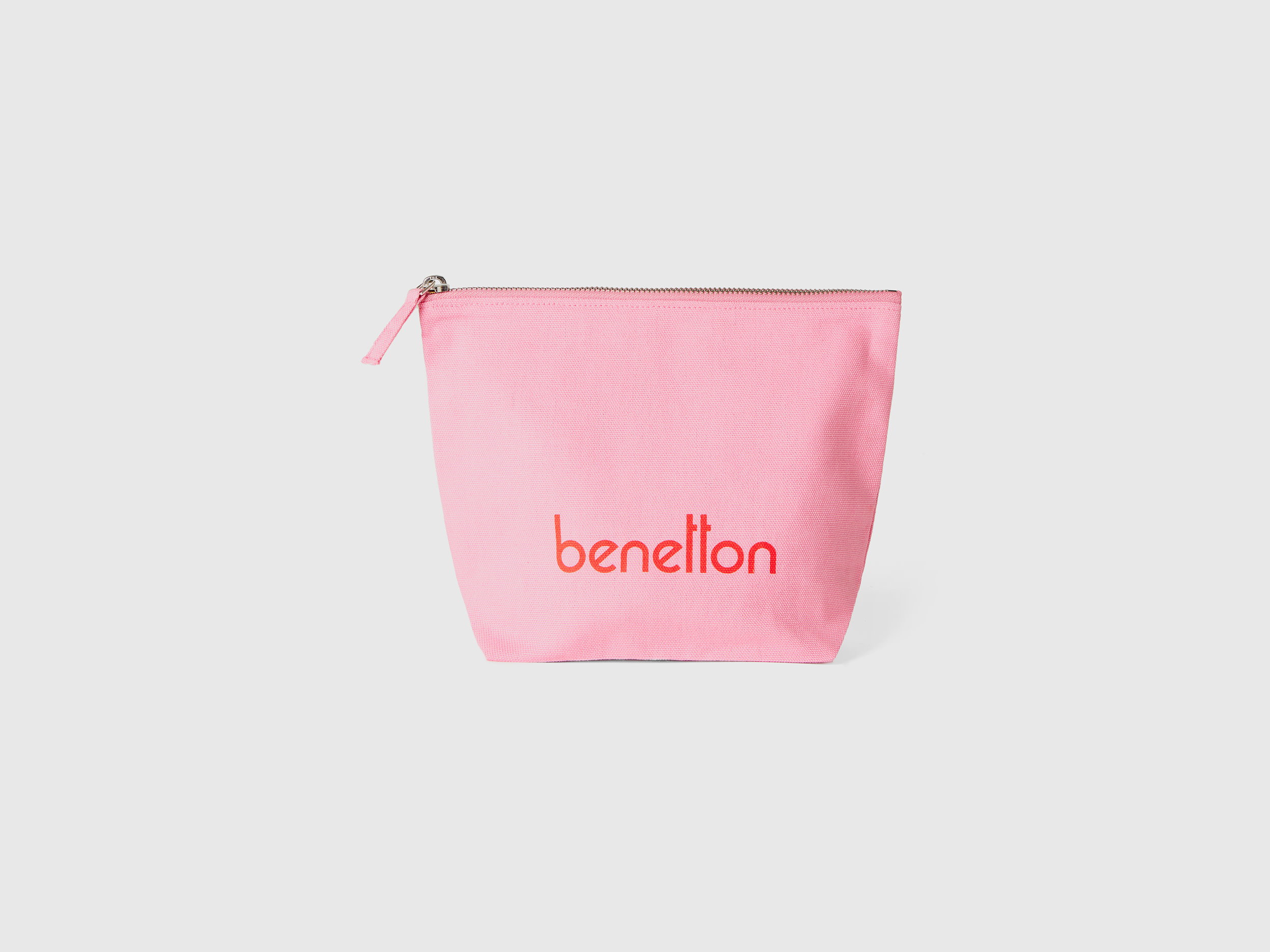 Benetton, Pink Clutch In Pure Cotton, Rosa, Donna