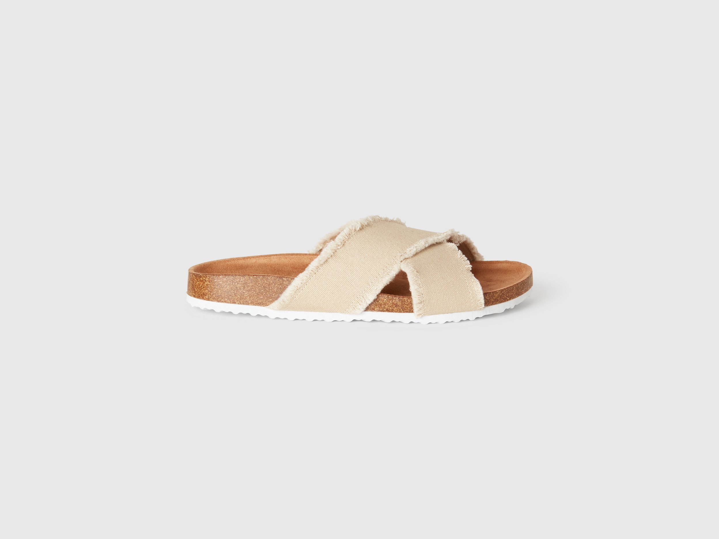 Benetton, Slippers With Double Band, size 4,5, Beige, Women