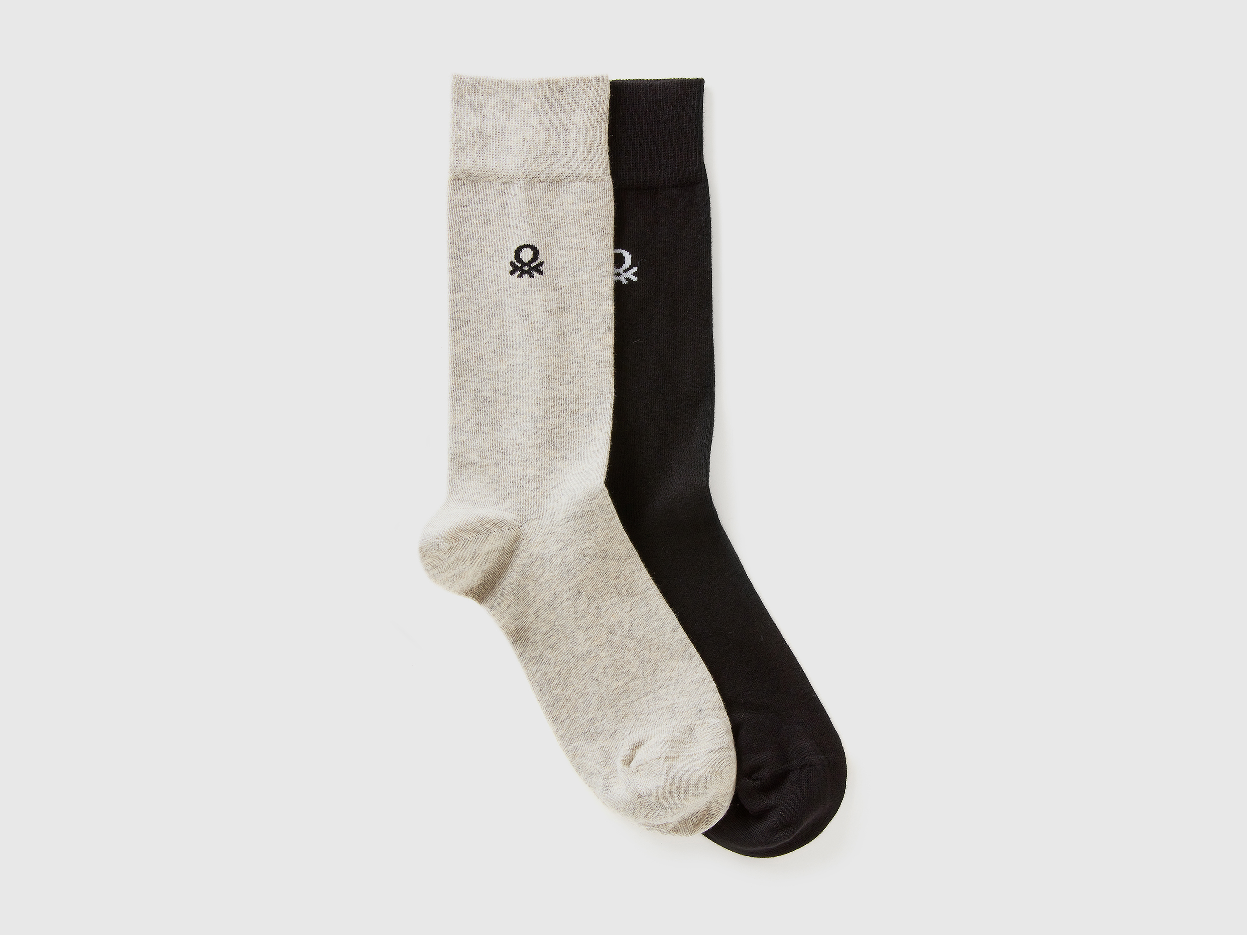 Benetton, Zwei Paar 3/4-socken Mit Logo, size 36-41, Bunt, female