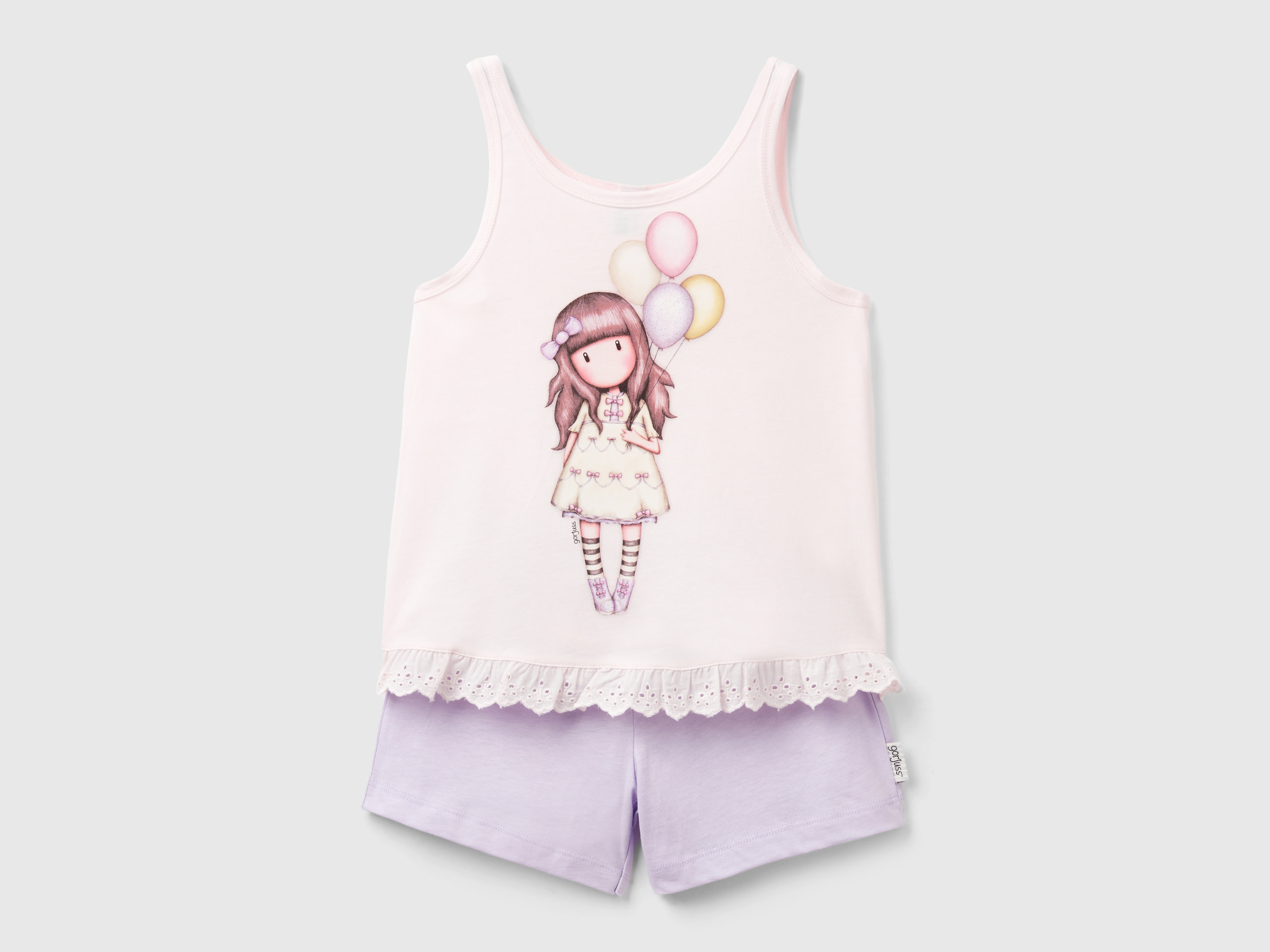 Benetton, Pigiama Corto ©santoro Gorjuss, Rosa Tenue, Bambini