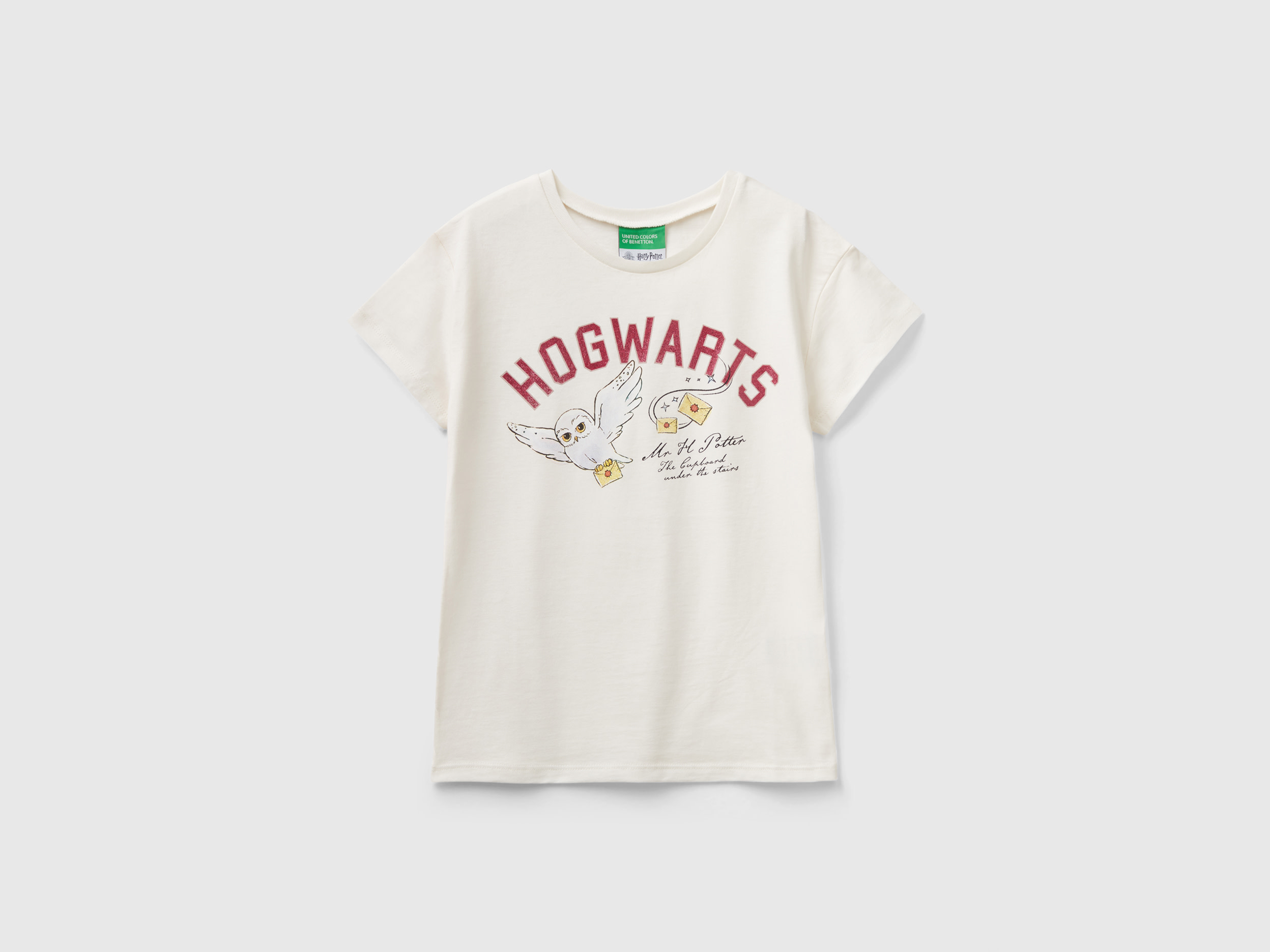 Benetton, Short Sleeve Harry Potter T-shirt, size M, Creamy White, Kids
