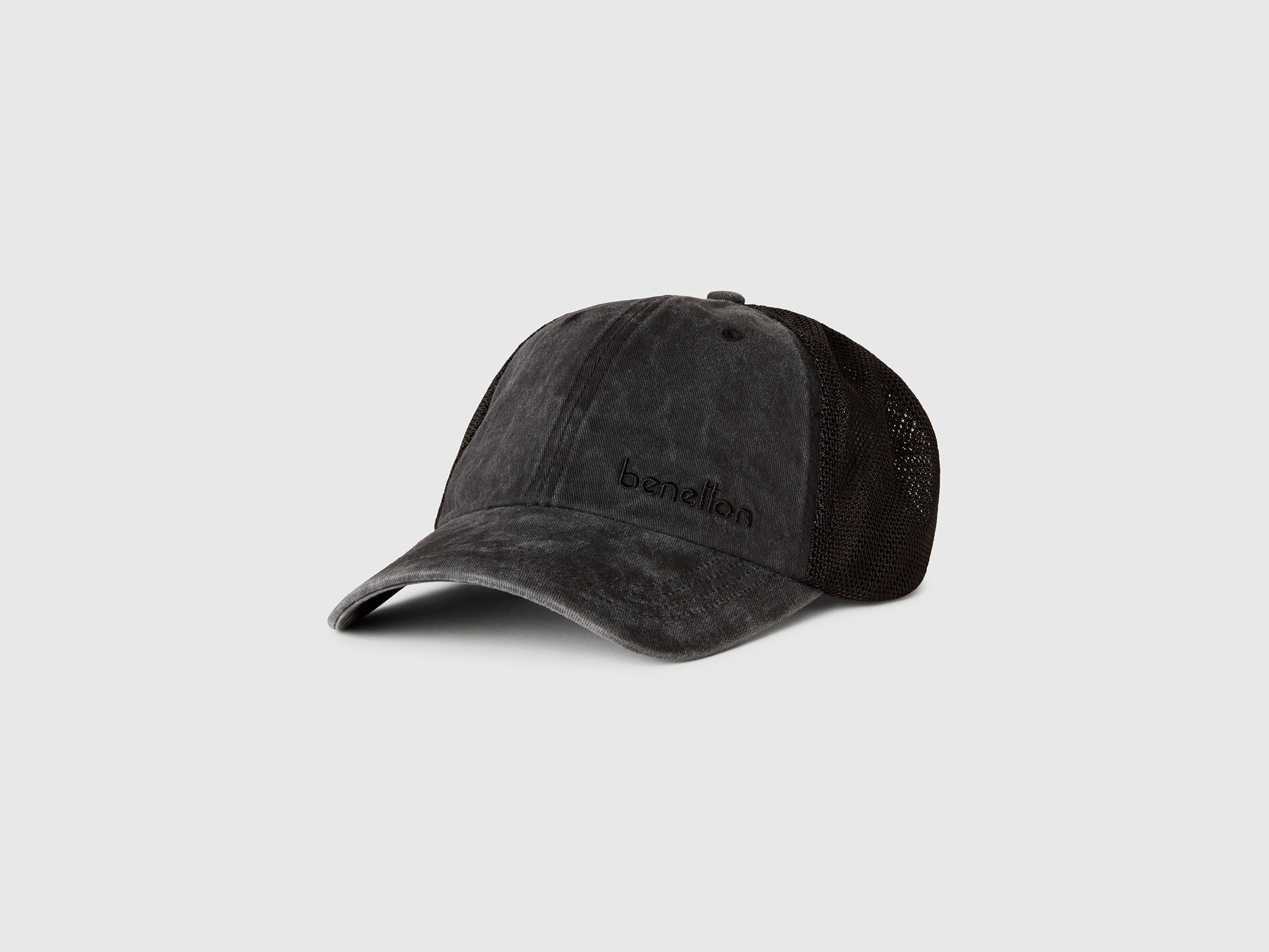 Benetton, Baseball Cap In Cotton And Mesh, size OS, Black, Men