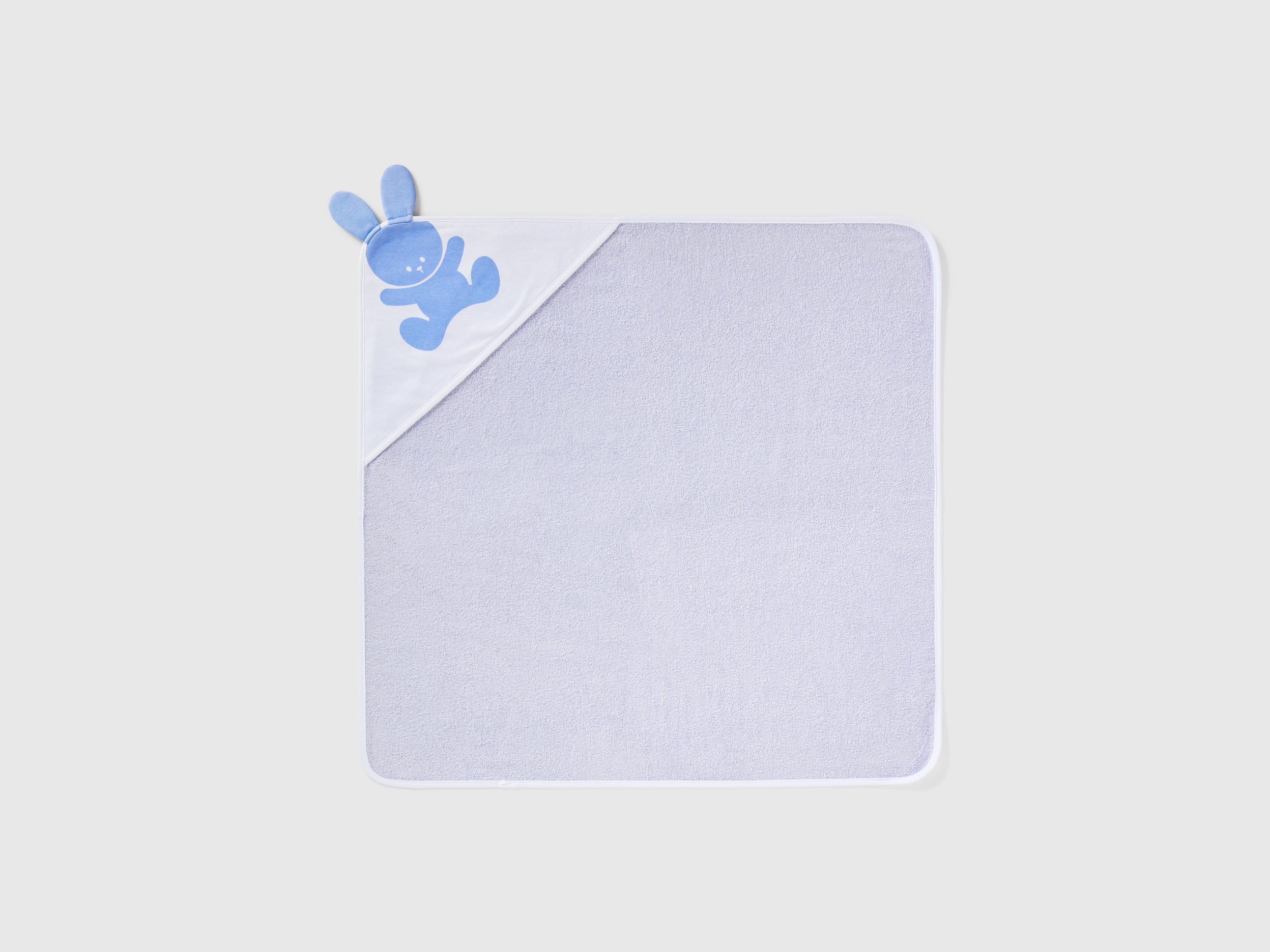 Benetton, Square Bathrobe In Cotton Terry, size OS, Sky Blue, Kids