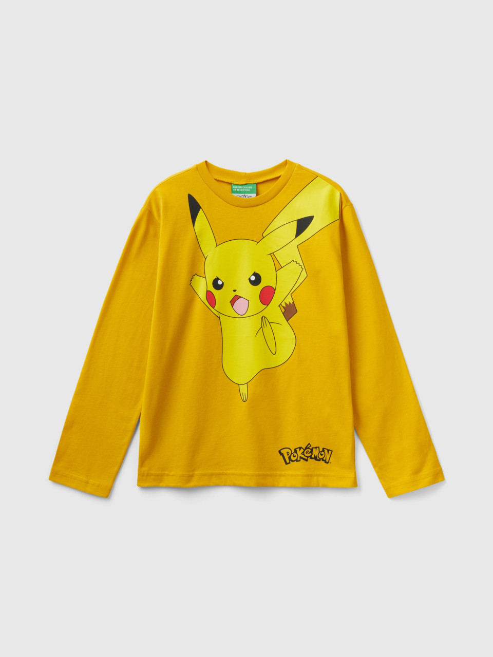 Benetton, 100% Cotton Pokémon T-shirt, Yellow, Kids