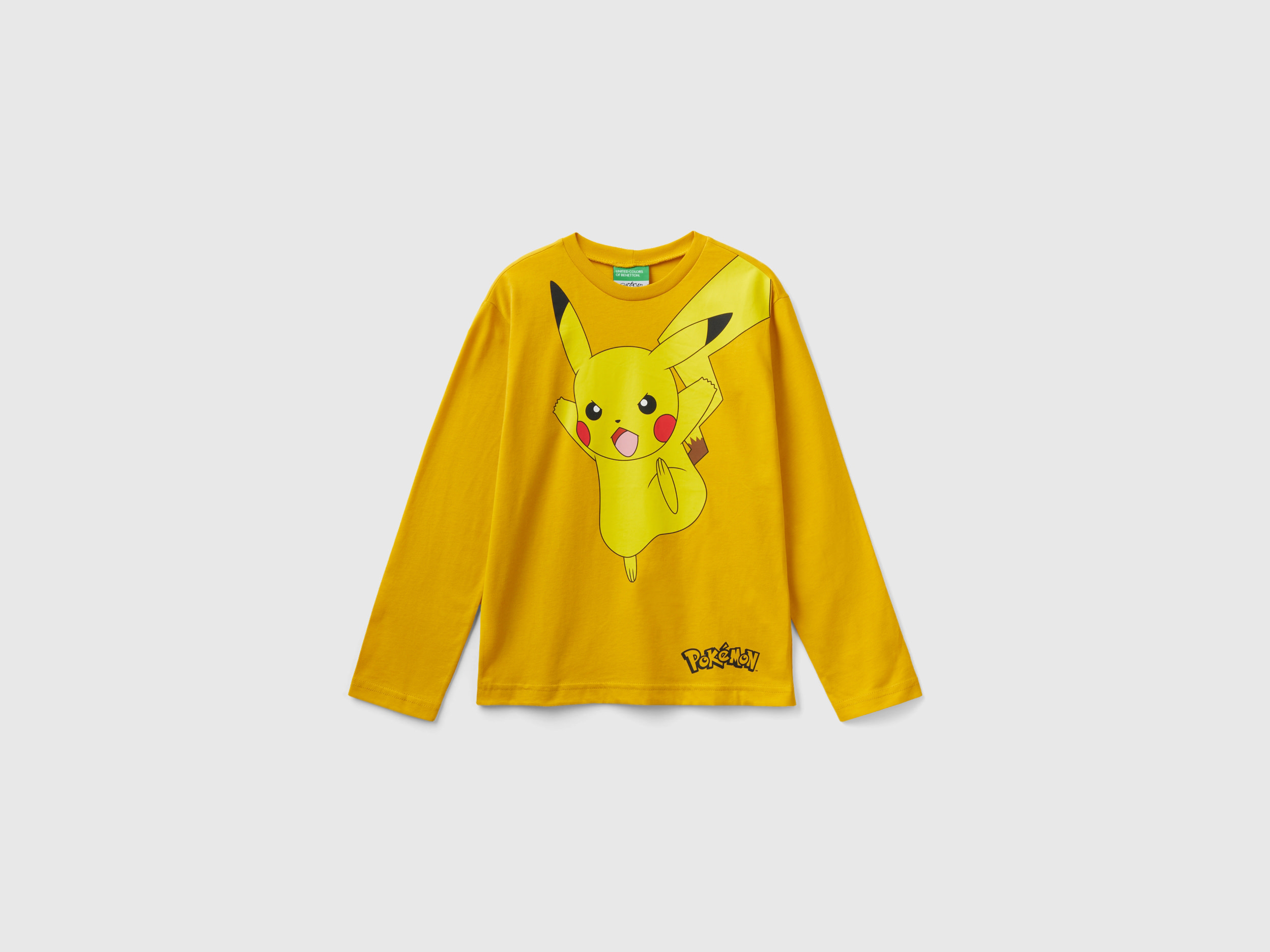 Benetton, 100% Cotton Pokemon T-shirt, size 2XL, Yellow, Kids