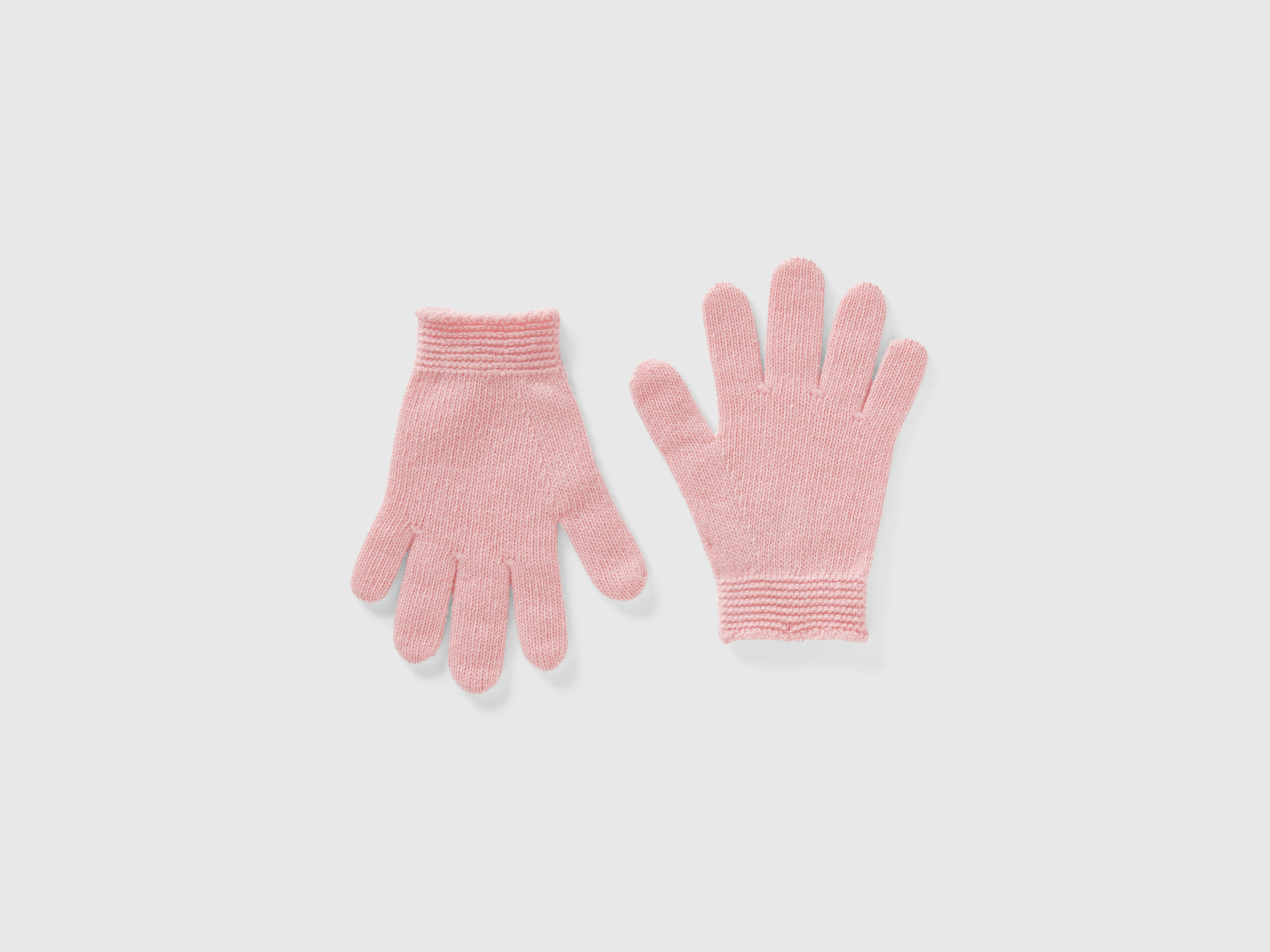 Benetton, Gloves In Stretch Wool Blend, size 4-6, Pink, Kids