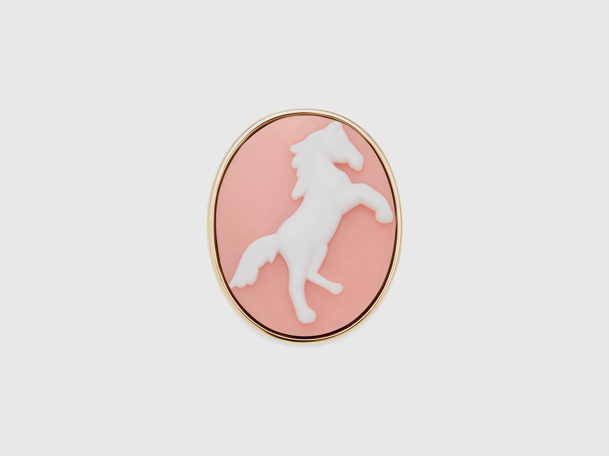 Benetton, Spilla Cammeo Rosa, Rosa, Donna