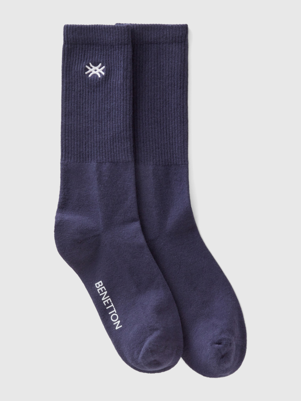 Benetton, Sporty Socks In Organic Cotton Blend, Dark Blue, Women