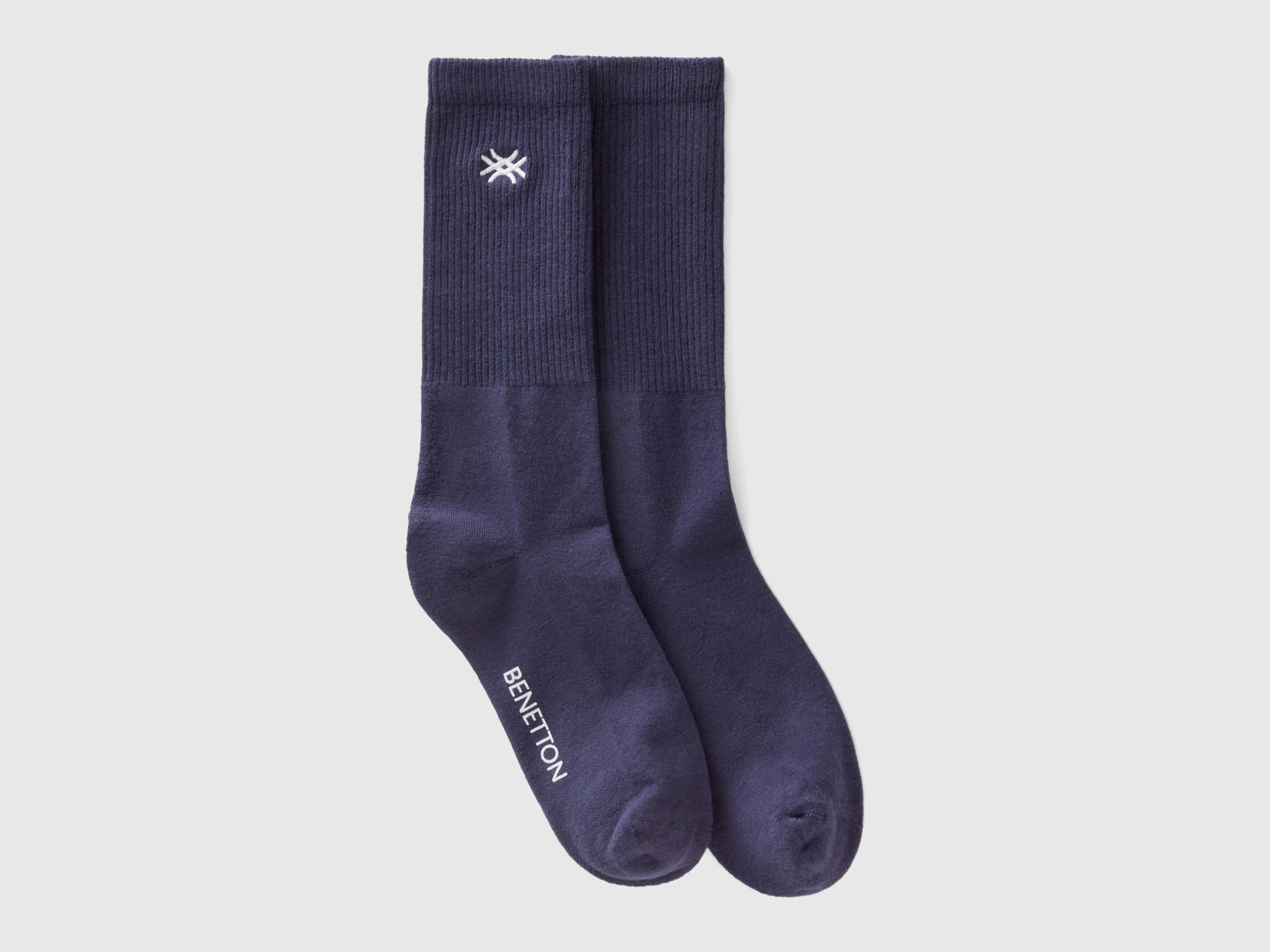 Benetton, Sporty Socks In Organic Cotton Blend, size 3-7, Dark Blue, Women