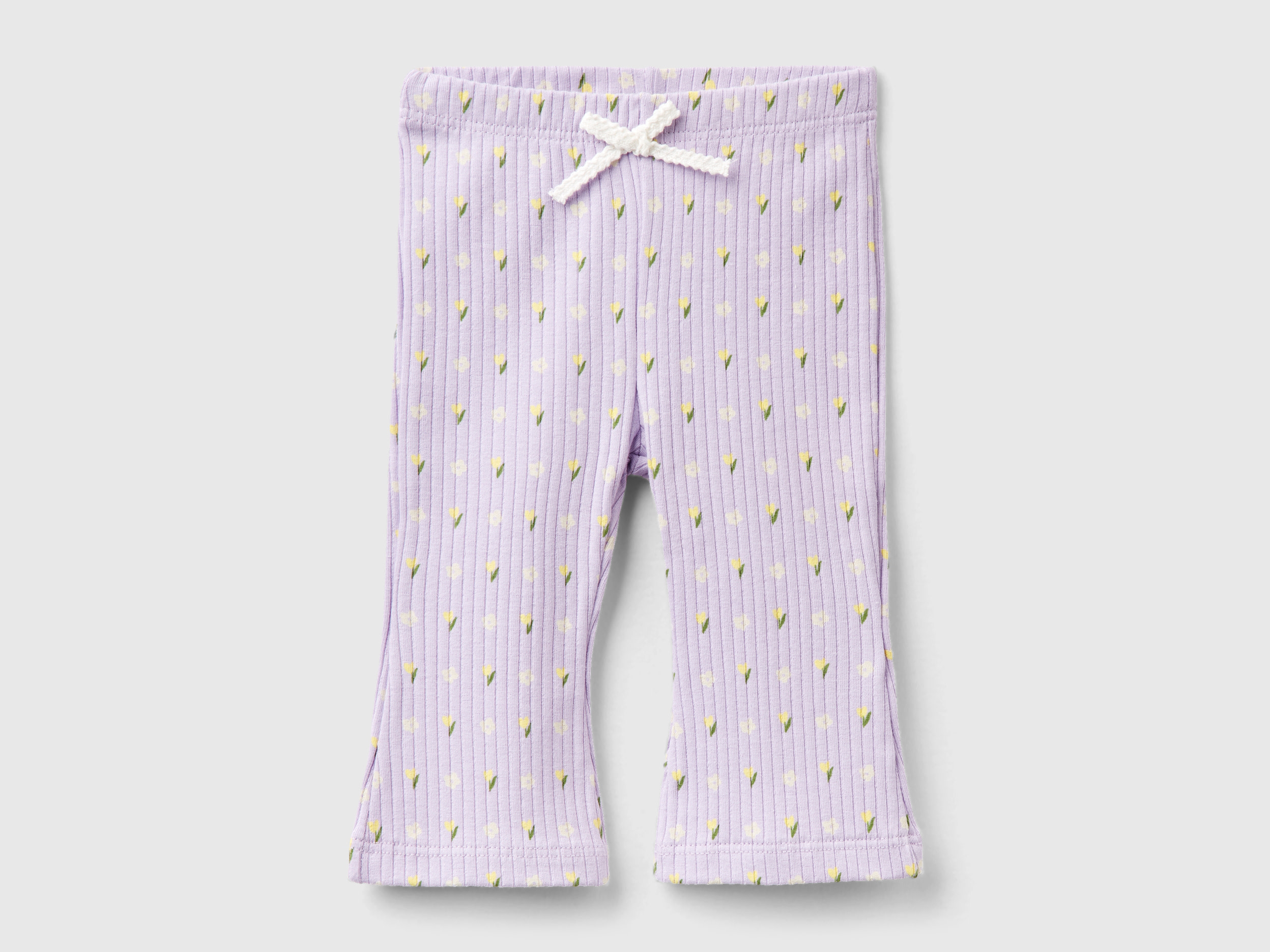 Benetton, Leggings With Floral Print, size 12-18, Lilac, Kids