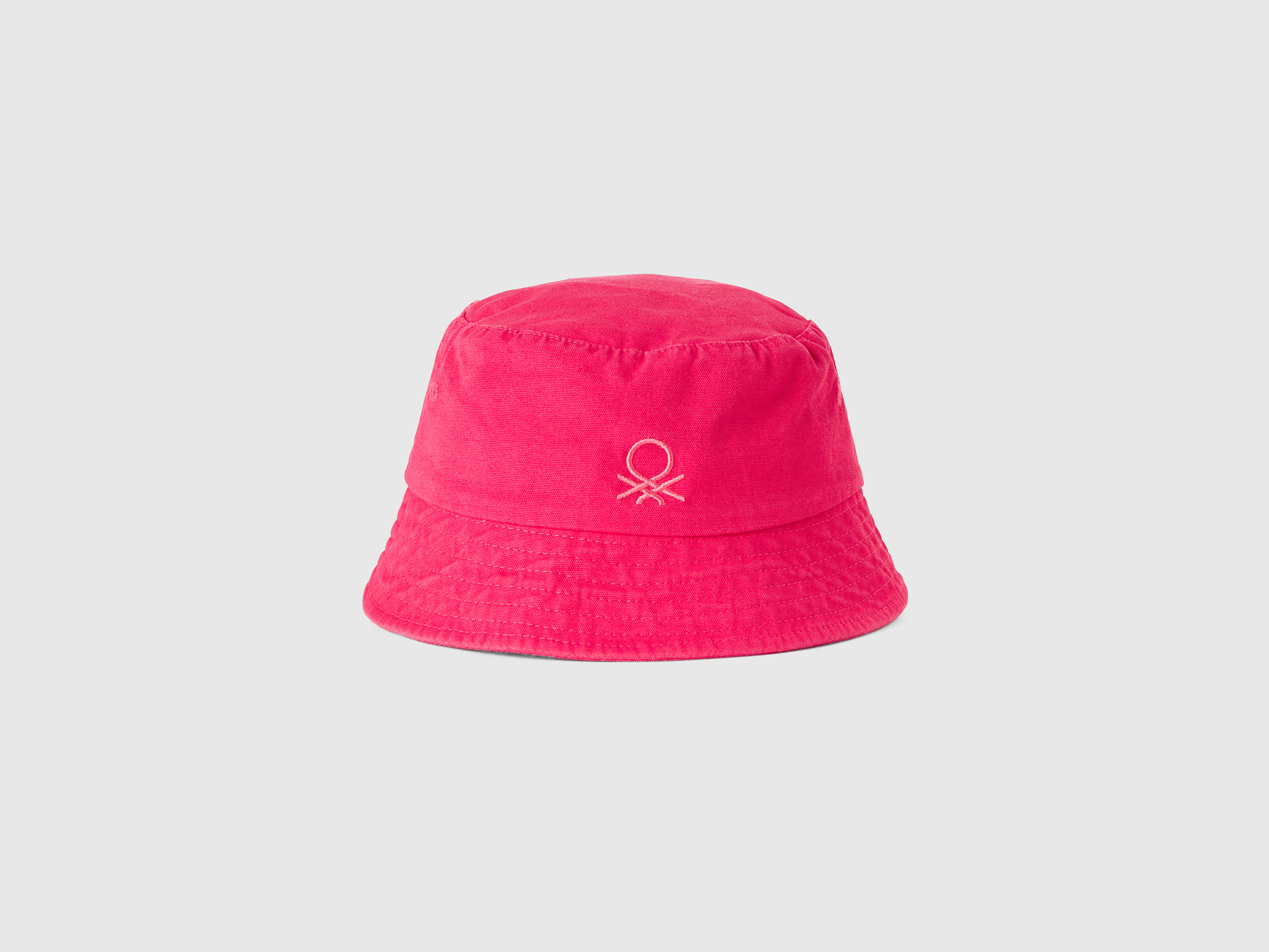 Benetton, Cappellino Alla Pescatora Con Ricamo Logo, Fucsia, Bambini