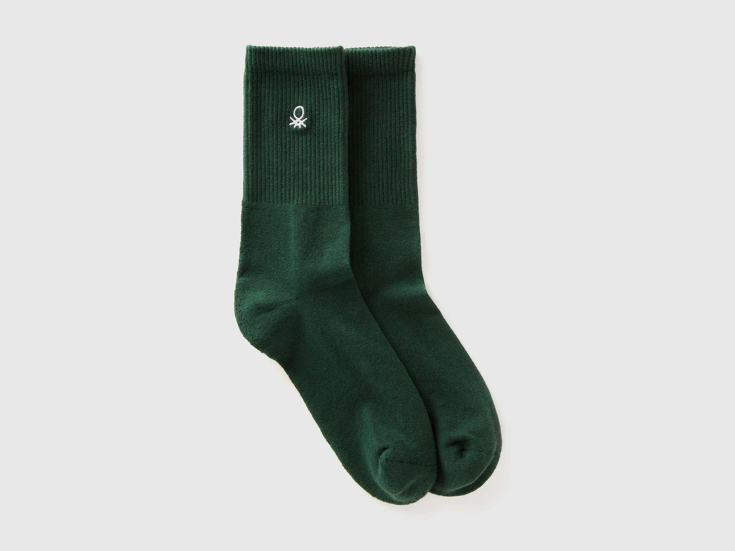 Benetton, Sportsocken Aus Gemischter Baumwolle, size 36-41, Dunkelgrün, female