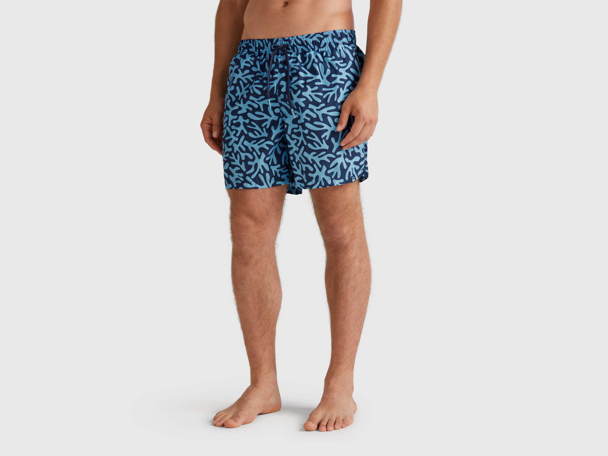 Benetton, Short De Bain En Nylon À Motifs, taille L, Bleu Clair - United Colors of Benetton - Modalova