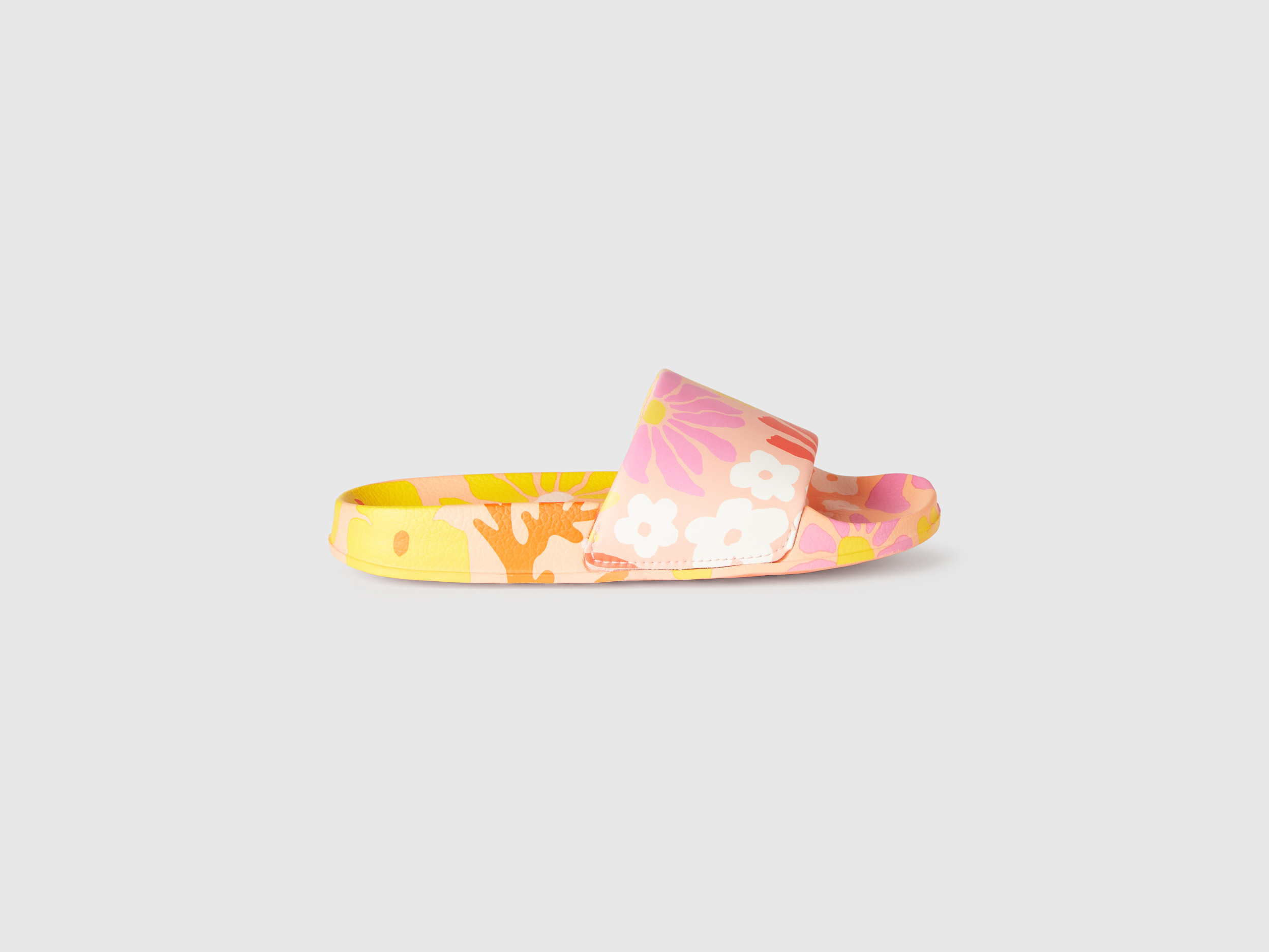 Benetton, Slippers With Floral Print, size 4Y, Multi-color, Kids