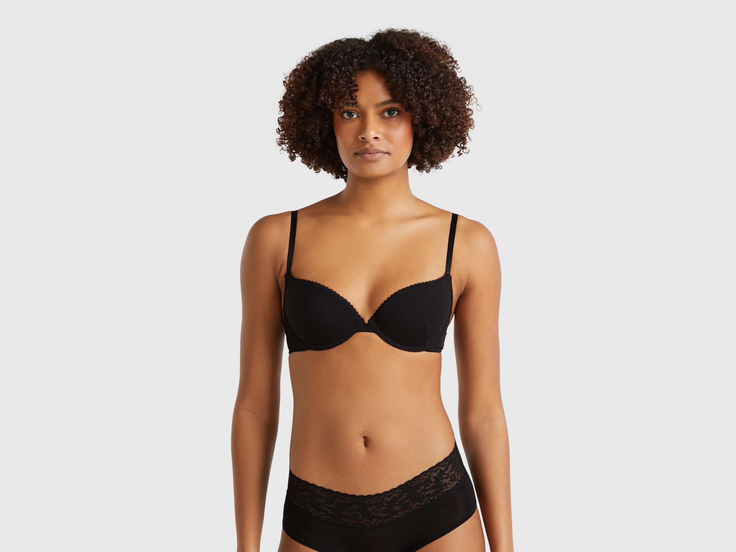 Benetton, Soutien-gorge Push Up En Modal Stretch, taille, Noir - United Colors of Benetton - Modalova