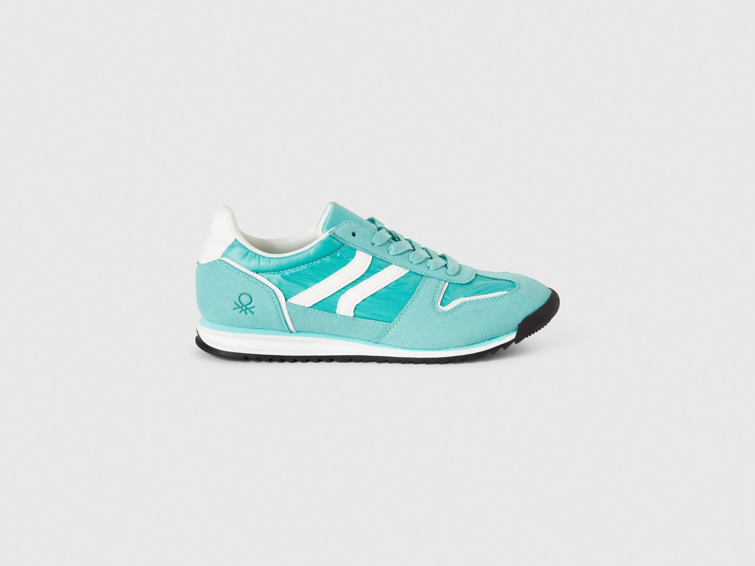 Benetton, Low-top Sneakers In Imitation Suede, size 4,5, Aqua, Women