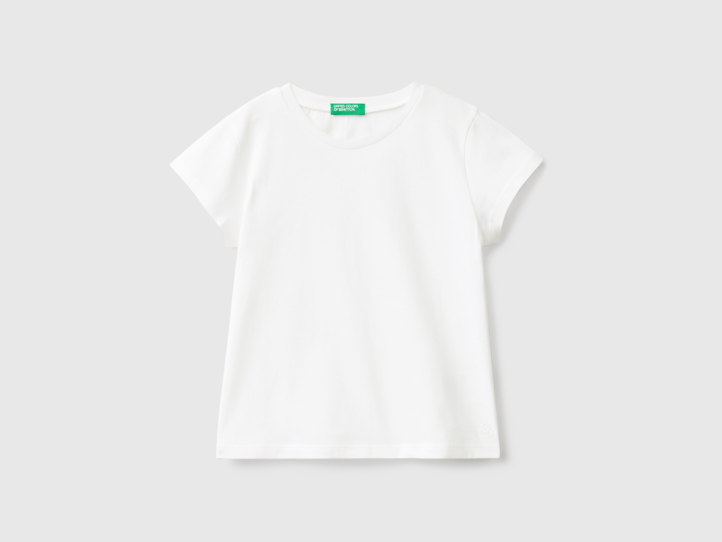 Benetton, 100% Organic Cotton T-shirt, size 2-3, White, Kids
