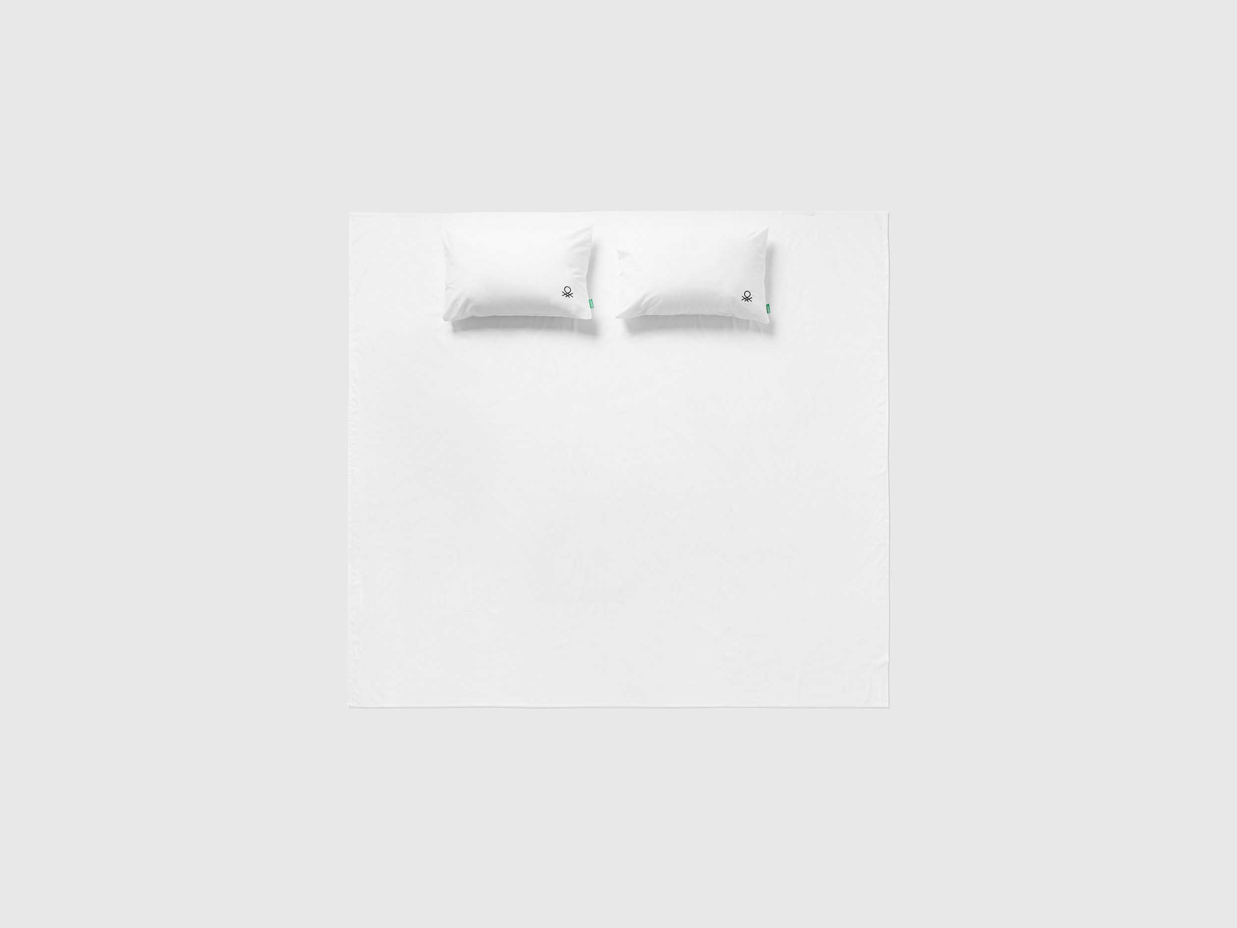 Benetton, Set Of White Double Bed Sheets, size OS, White, Benetton Home