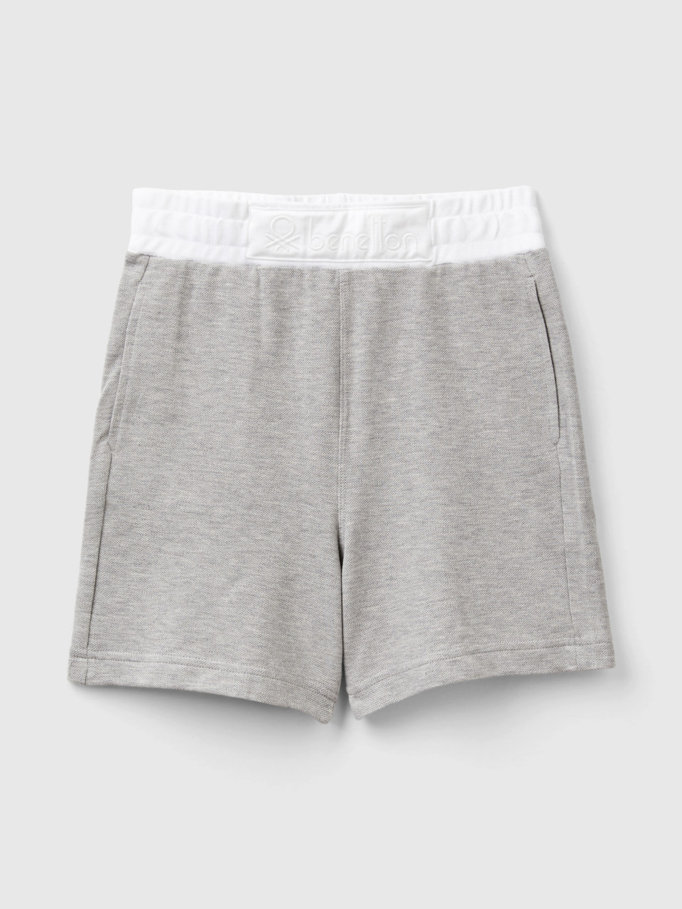 Benetton, Organic Cotton Shorts, Light Gray, Kids