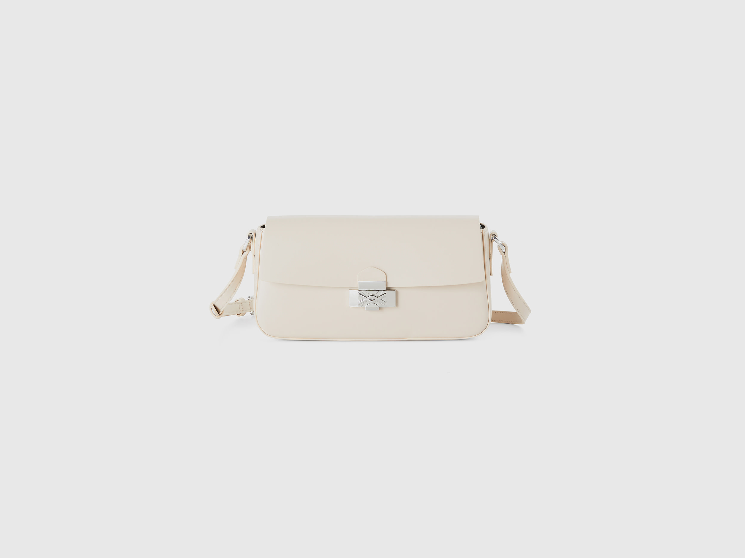 Benetton, Baguette Bag In Imitation Leather, size OS, Creamy White, Women