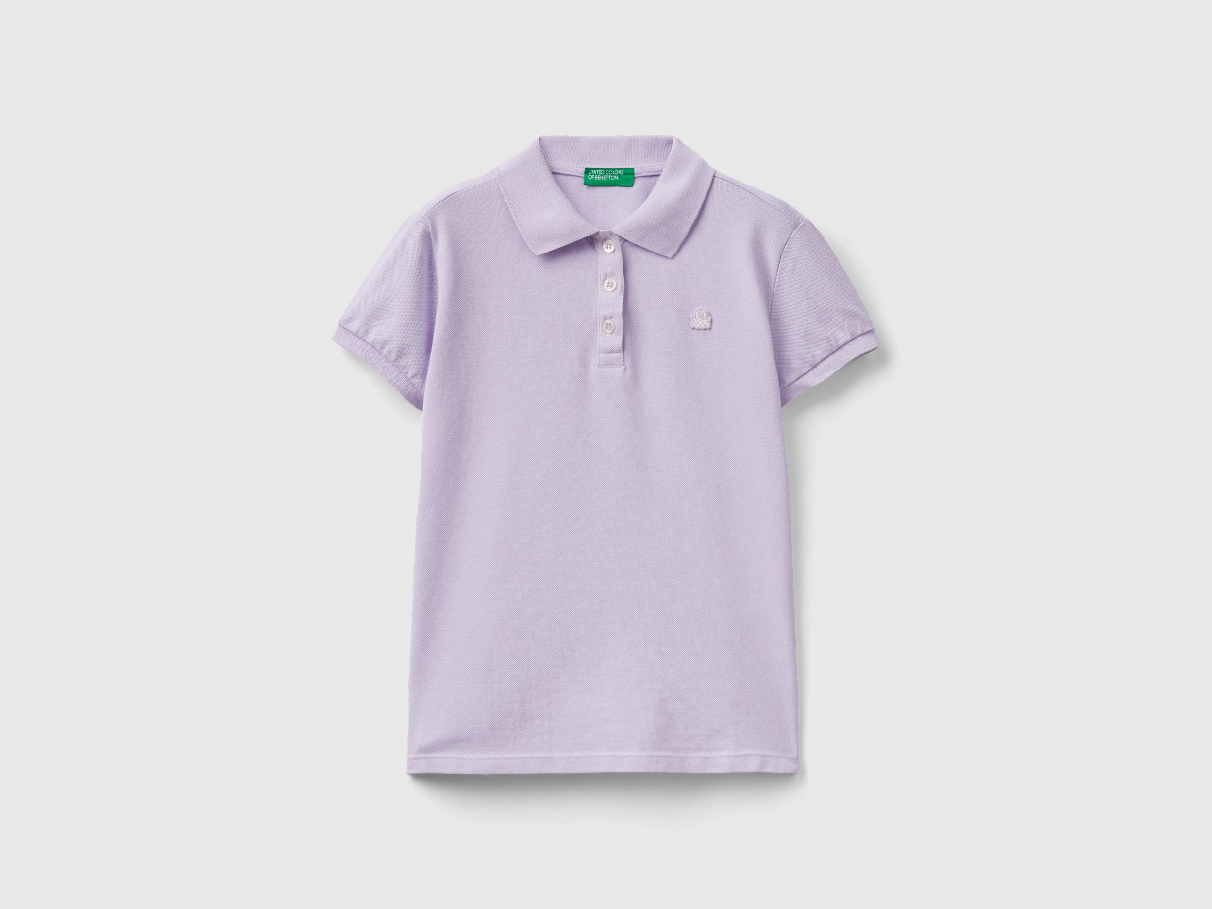 Benetton, Short Sleeve Polo In Organic Cotton, size 3XL, Lilac, Kids