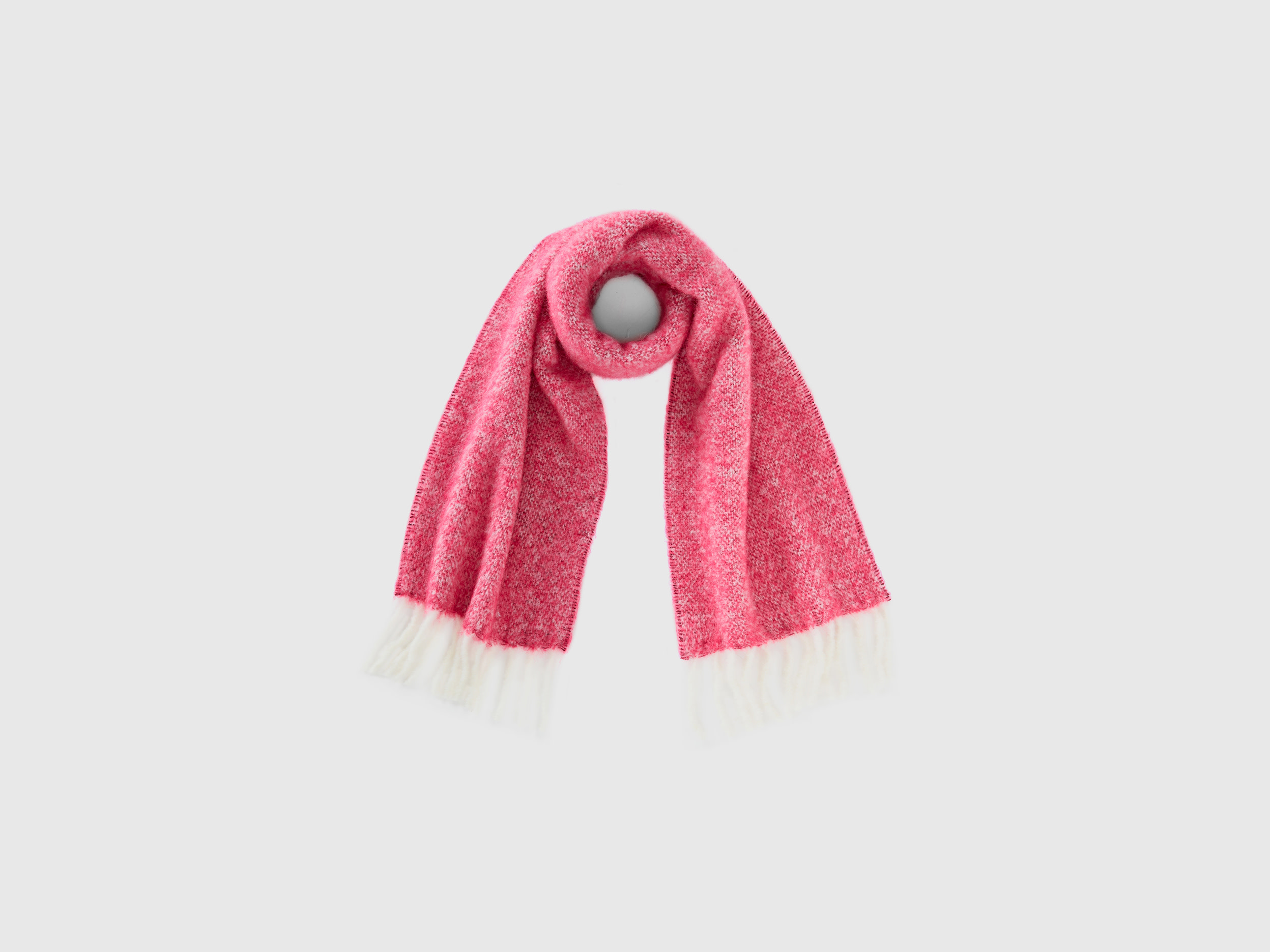 Benetton, Wool And Alpaca Blend Scarf, size 6-14, Pink, Kids