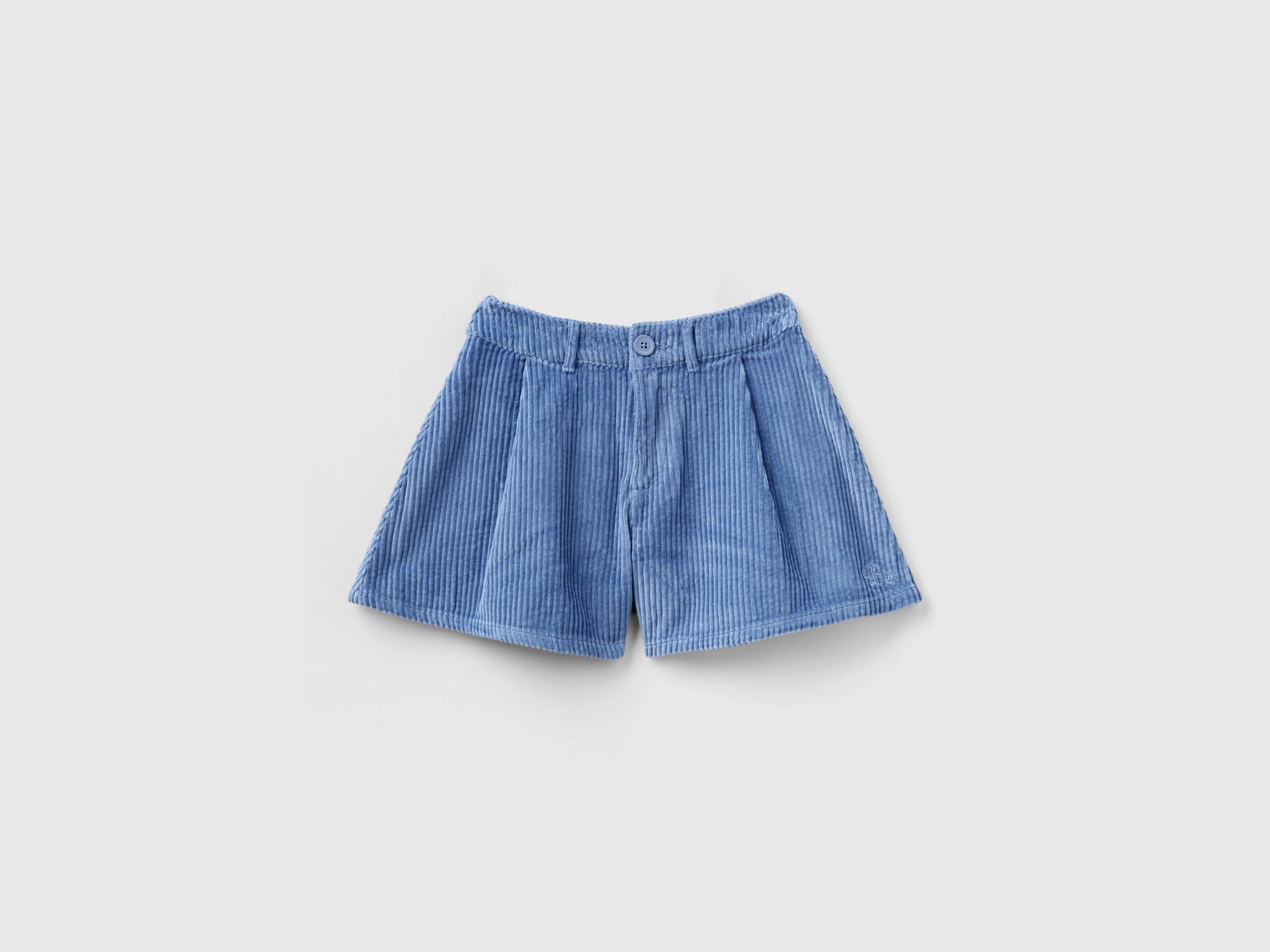 Benetton, Corduroy Bermuda Shorts, size L, Light Blue, Kids