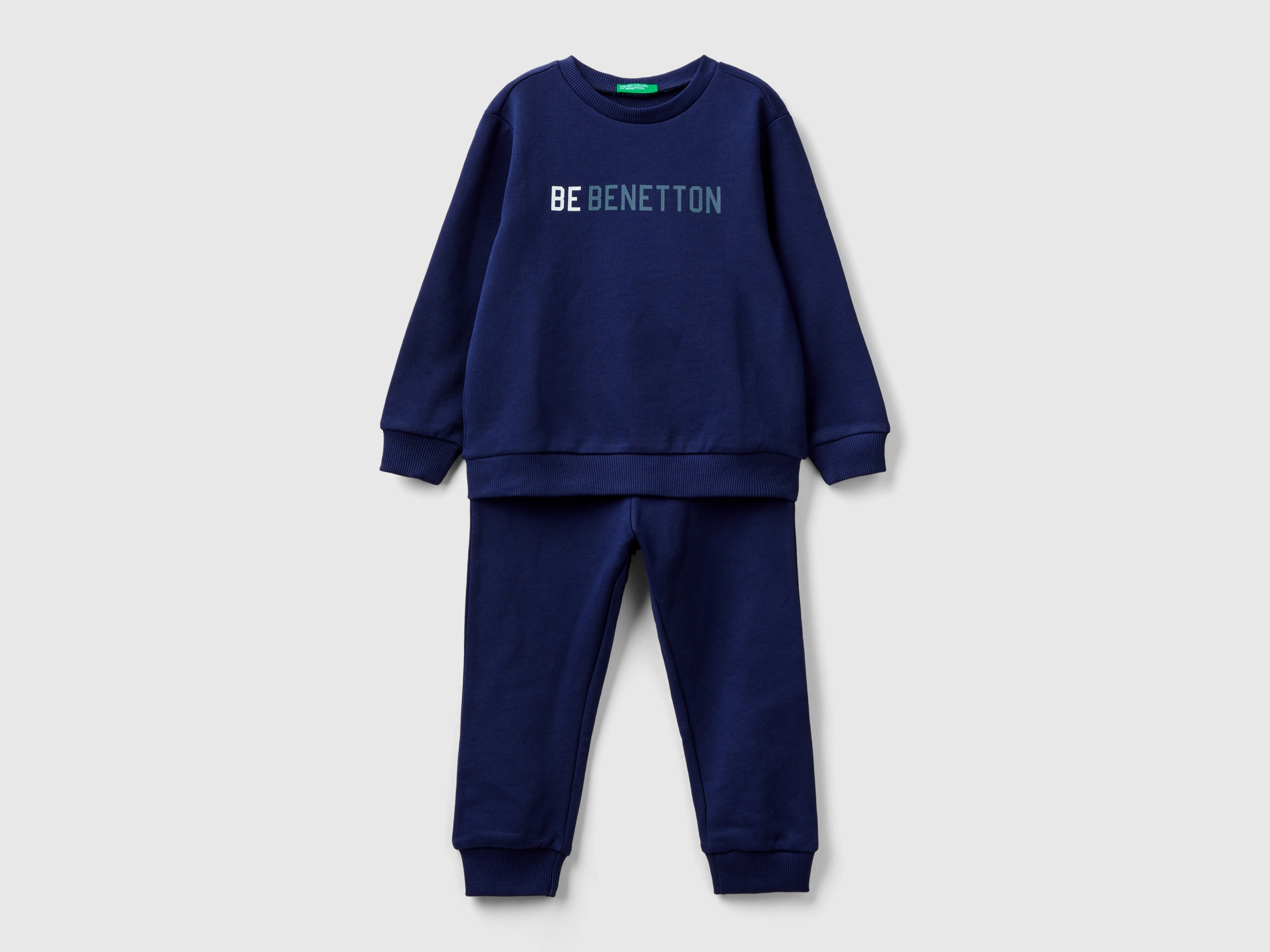 Benetton, Sweat Tracksuit With Logo, size 3-4, Dark Blue, Kids