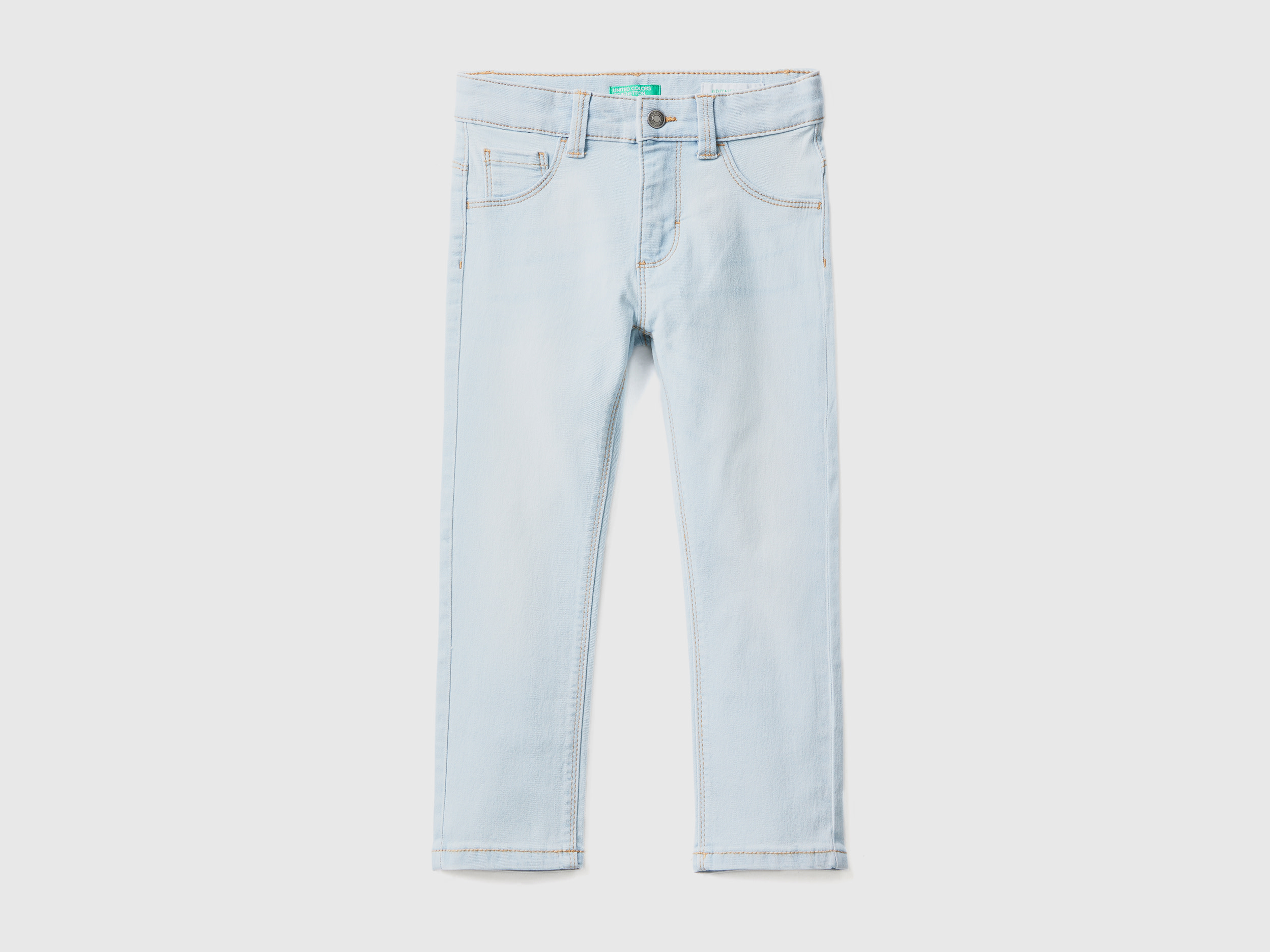Benetton, Five-pocket Slim Fit Jeans, size 5-6, Sky Blue, Kids