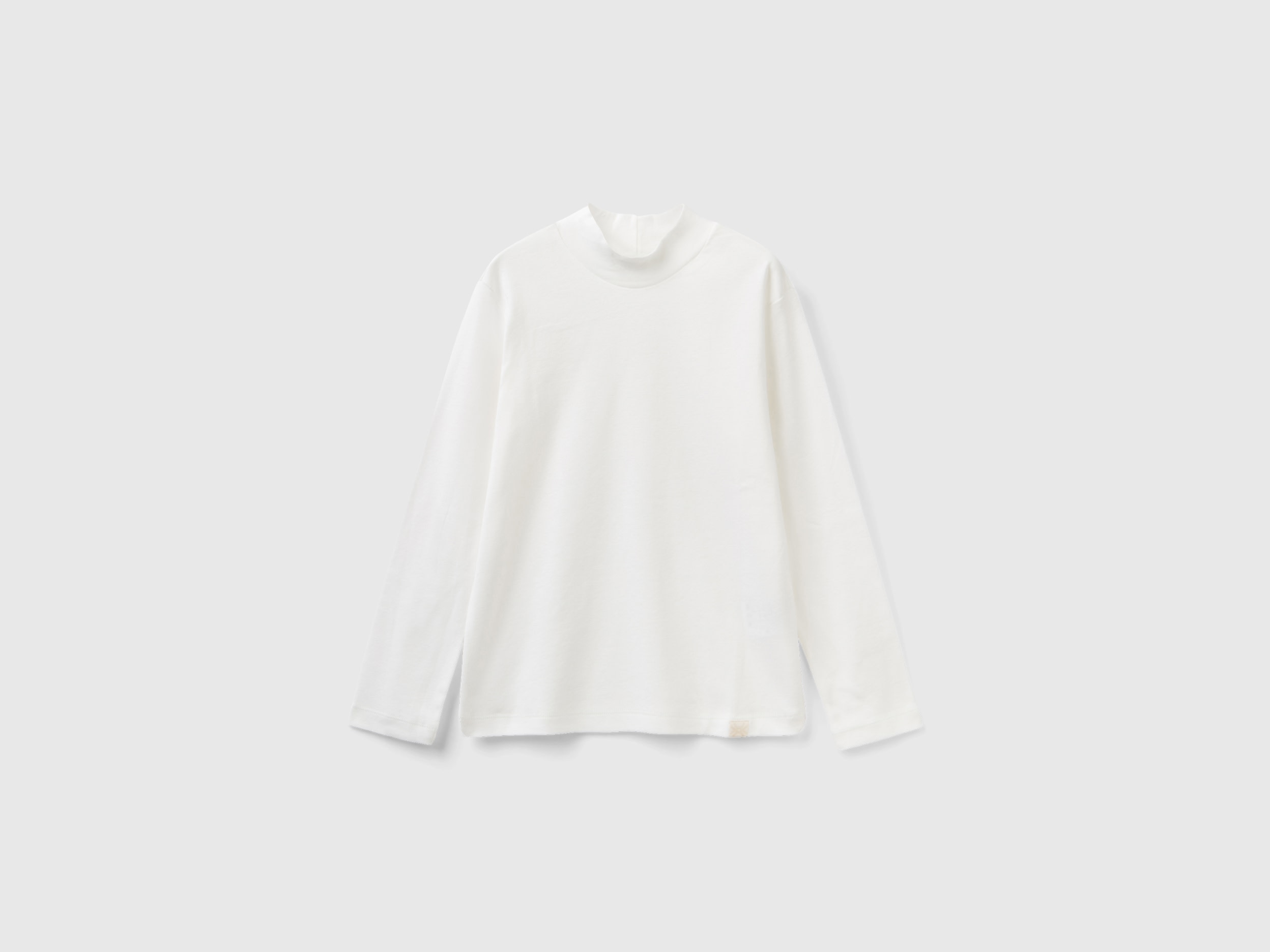Benetton, Rubbed Knit Turtleneck T-shirt, size 2XL, White, Kids