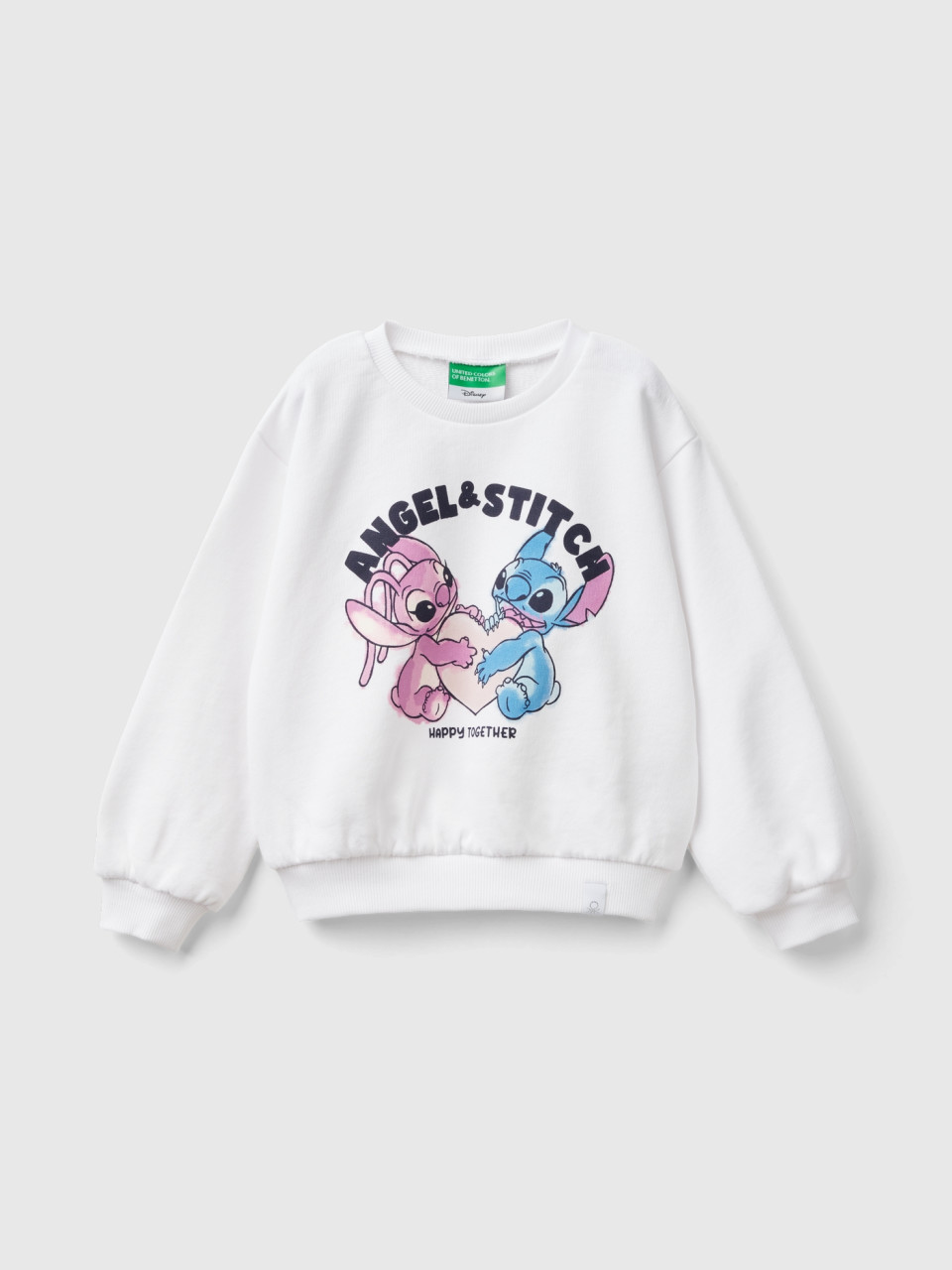 Benetton, ©disney Lilo & Stitch Pullover Sweatshirt, White, Kids