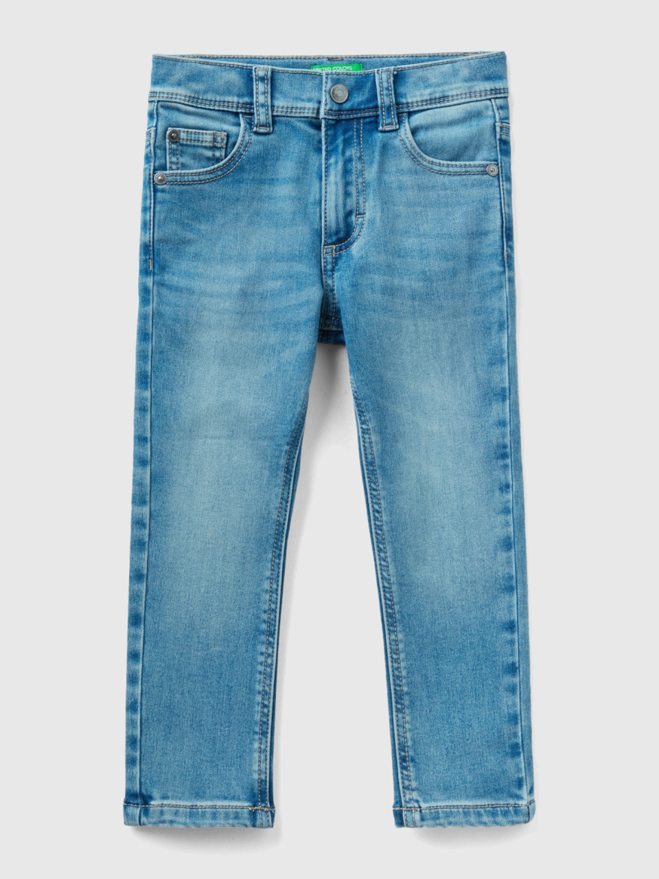 Benetton, Thermo-jeans Skinny Fit, Azurblau, male