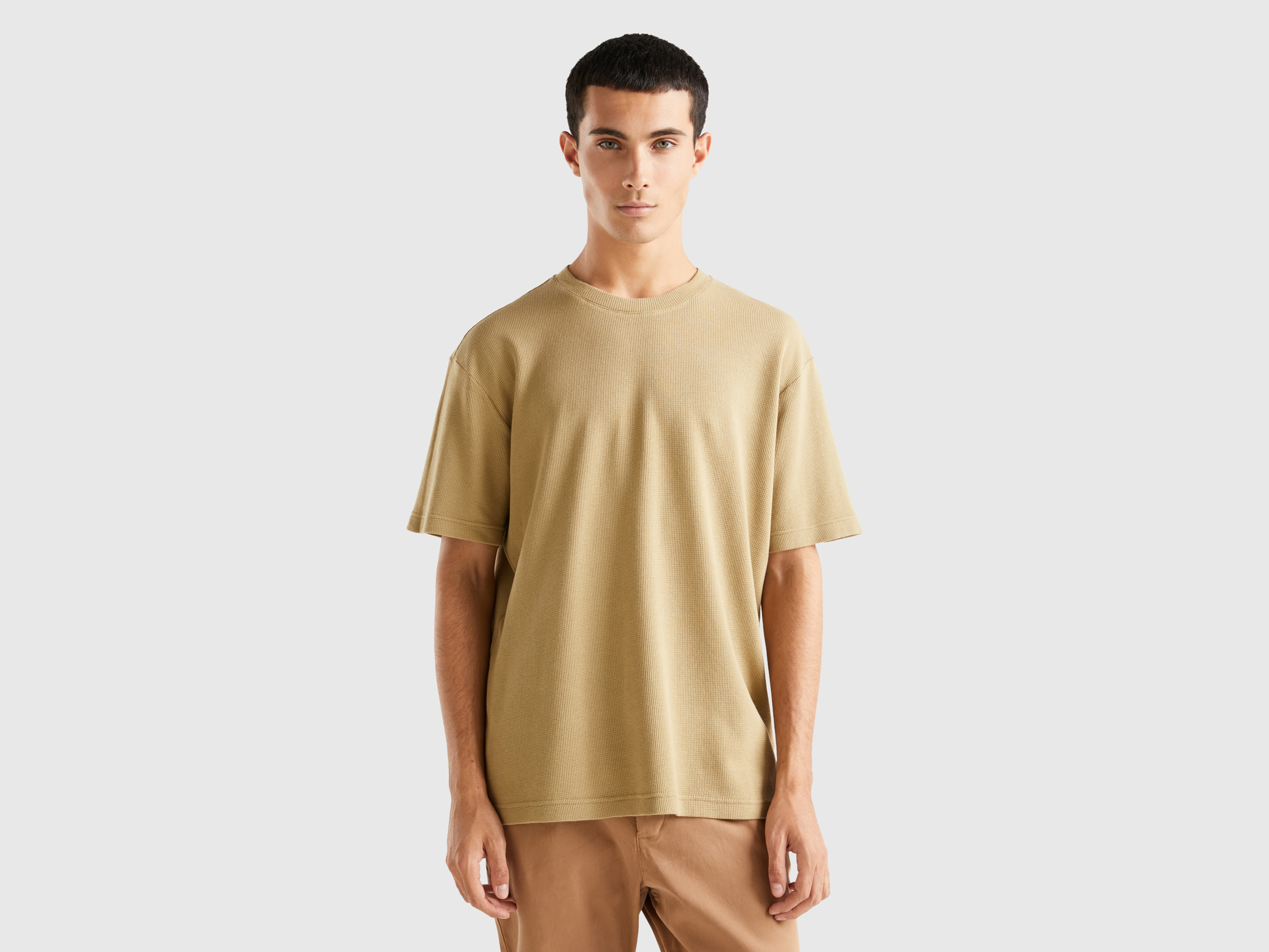 Benetton, Relaxed Fit T-shirt, size M, Beige, Men