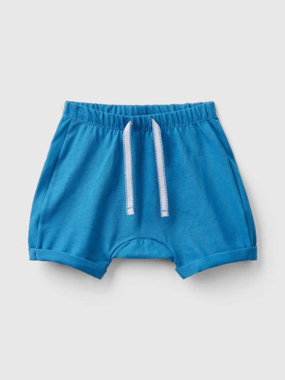 Benetton, Shorts With Patch On The Back, Blue, Kids