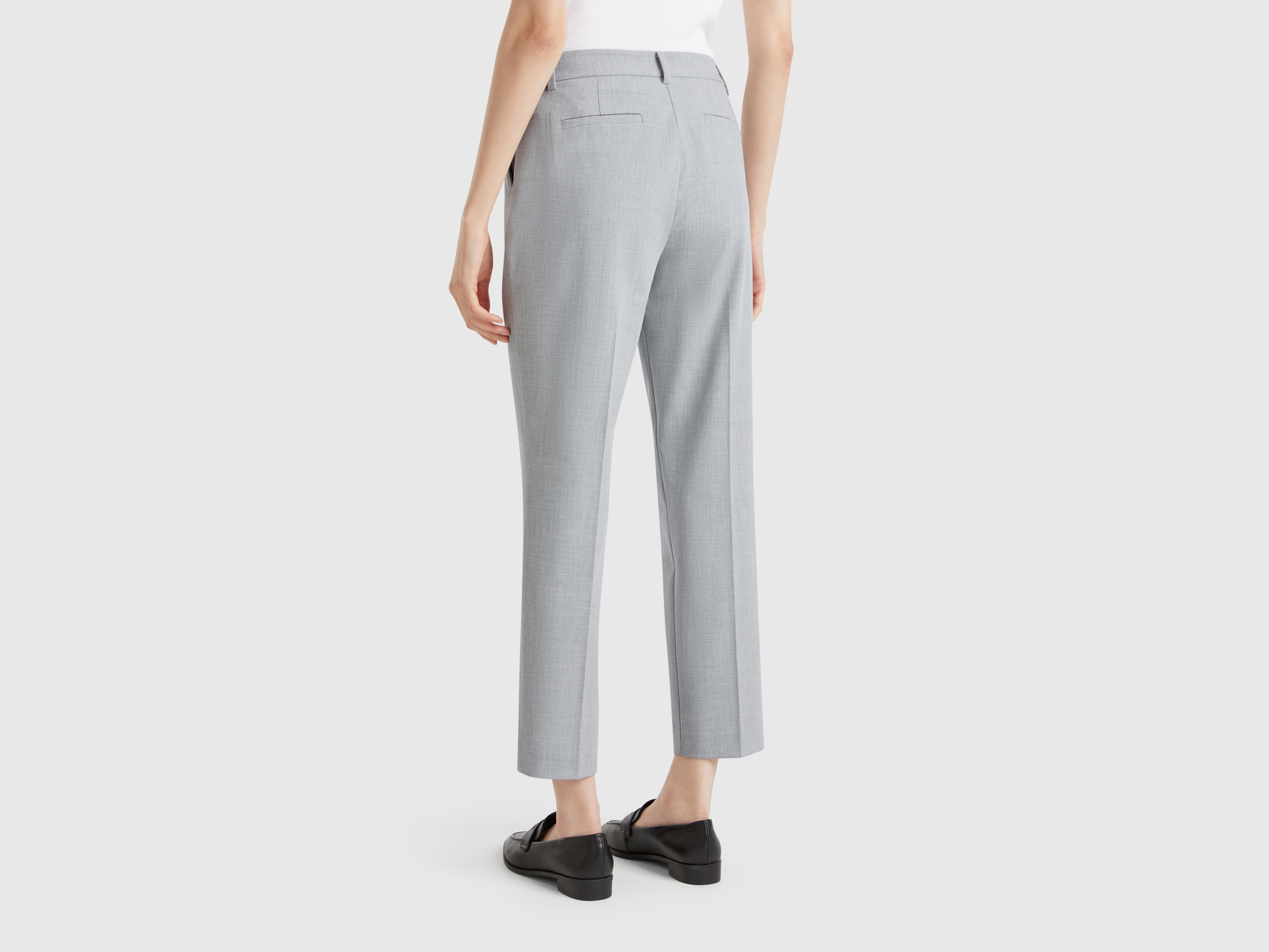 Benetton, Παντελόνι Ριχτό Slim Fit, size , Γκρι, Γυναικεία φωτογραφία