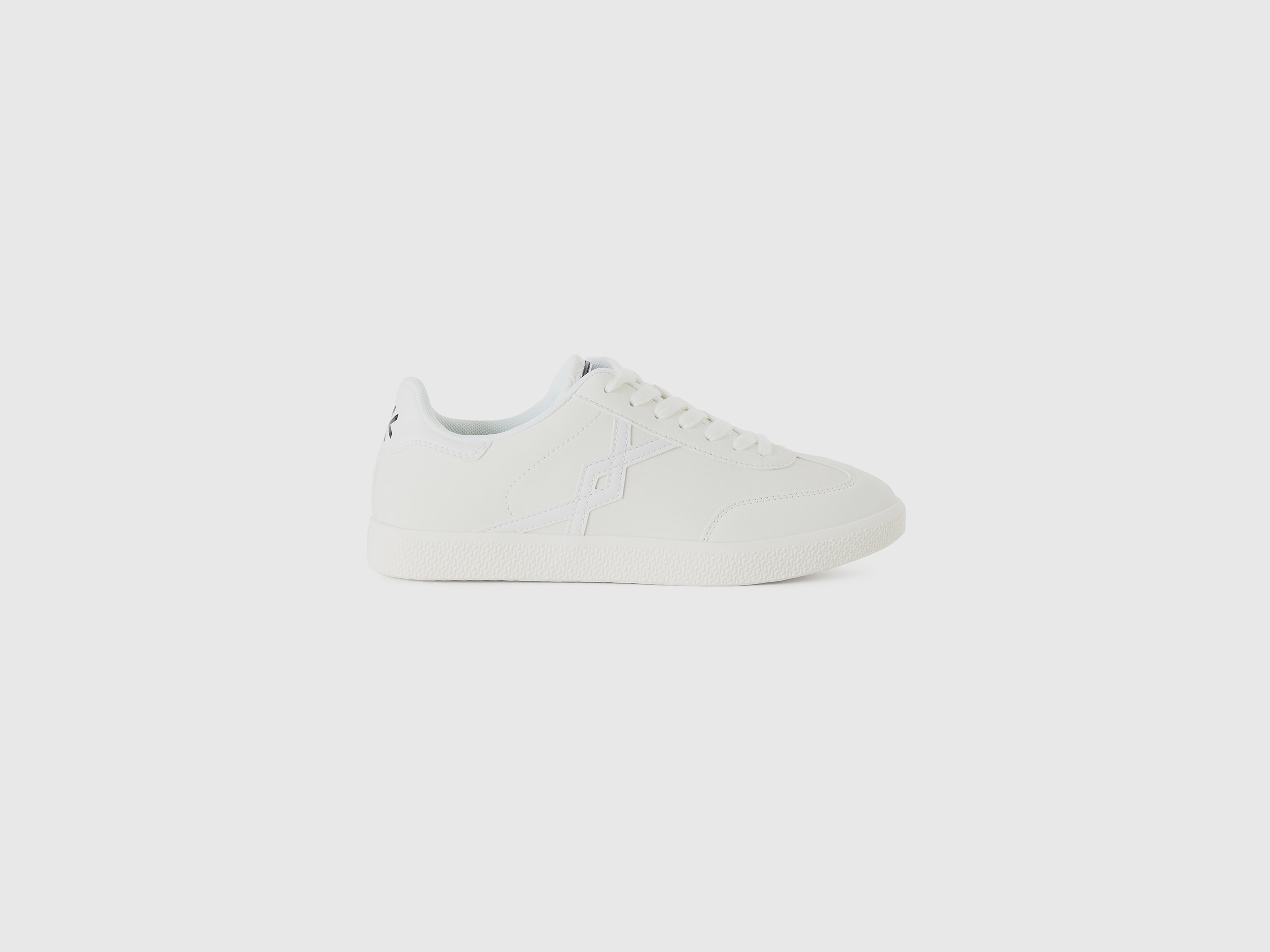 Benetton, Low-top Sneakers In Imitation Leather, size 4, Creamy White, Women