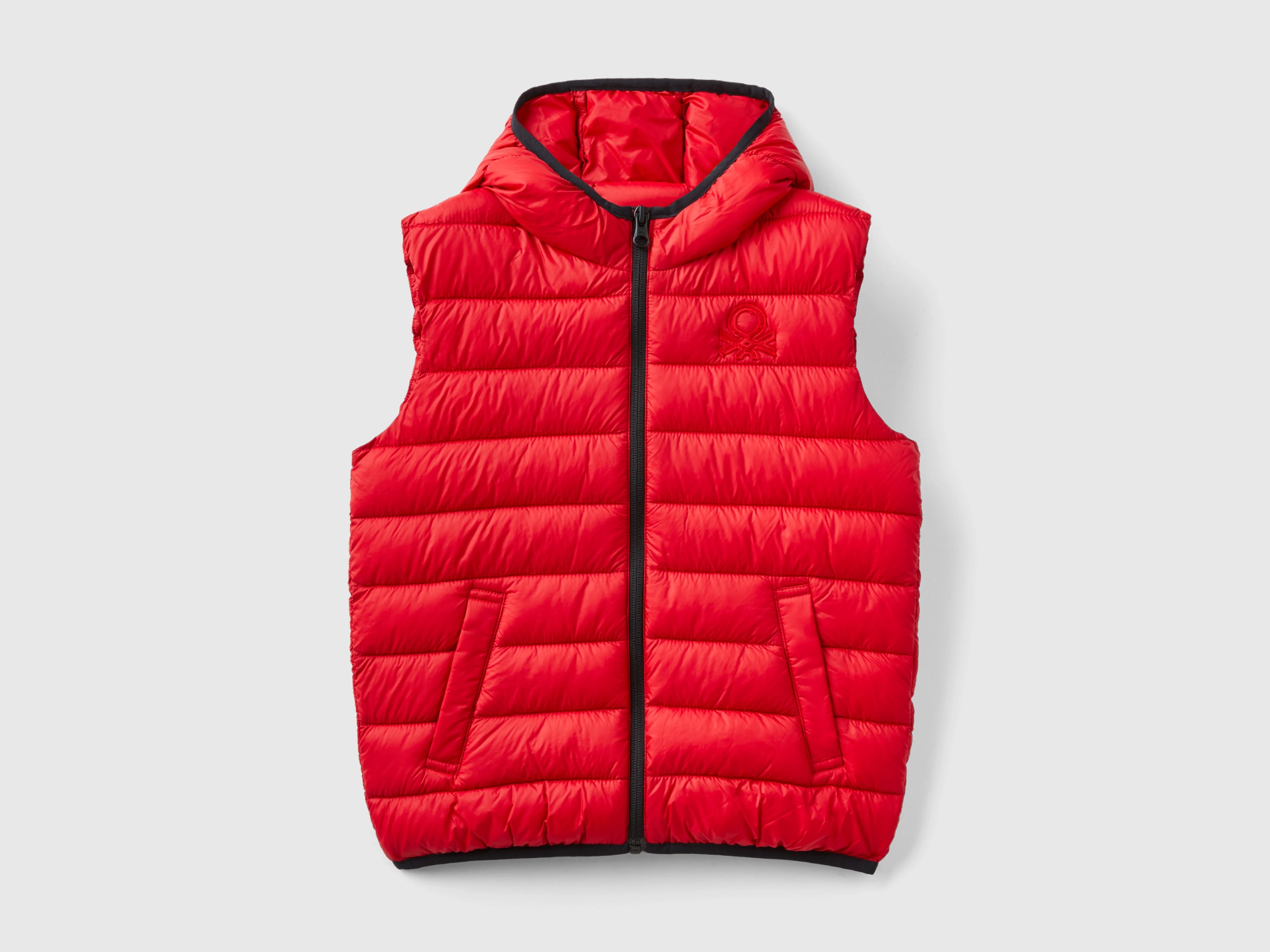 Benetton, Padded Jacket With Hood, size L, Red, Kids