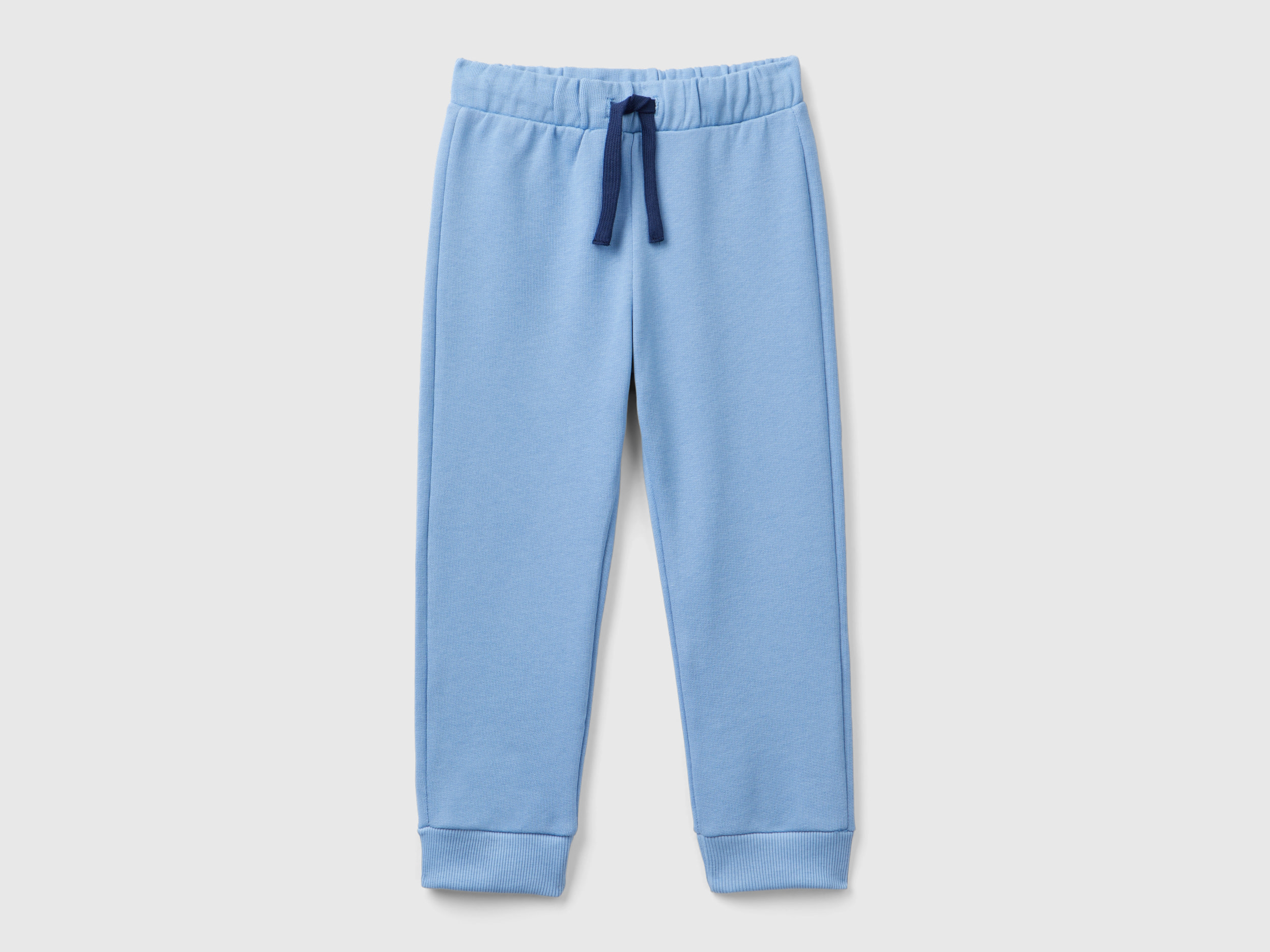 Benetton, Pantaloni In Felpa Con Taschino, Azzurro, Bambini