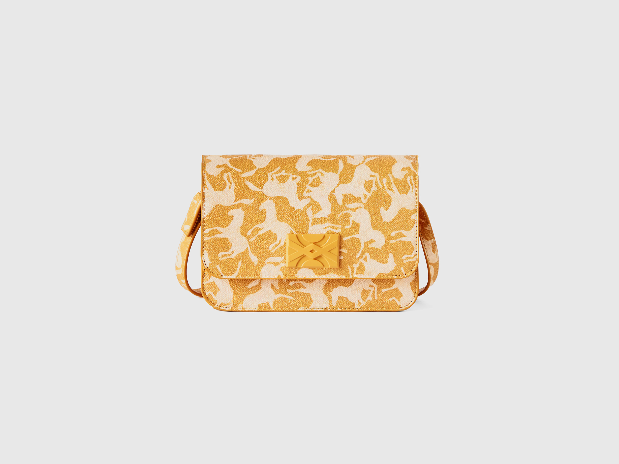 Benetton, Be Bag Giallo Senape Con Stampa Cavalli, Senape, Bambini