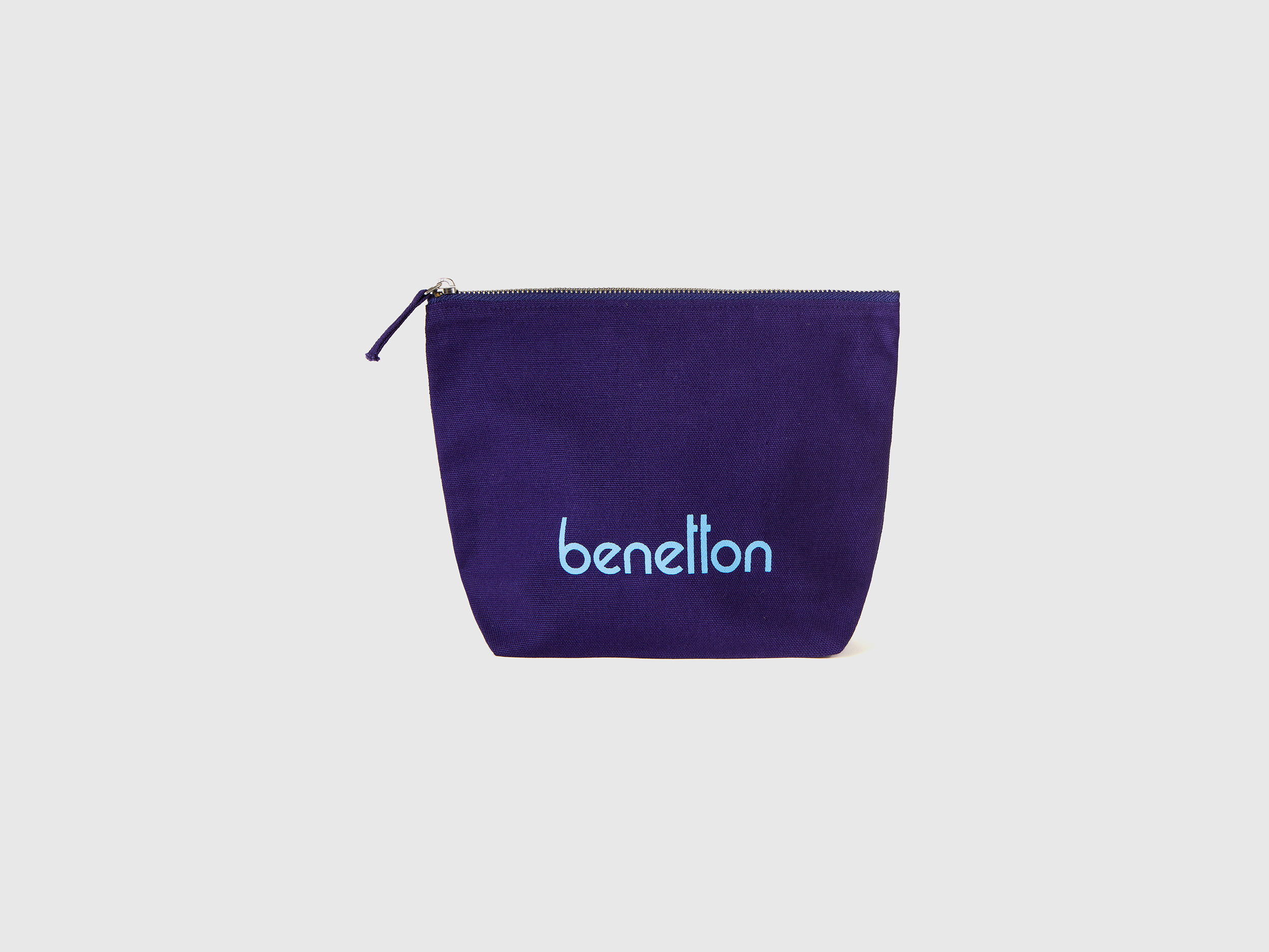 Benetton, Blue Clutch In Pure Cotton, Blu, Donna